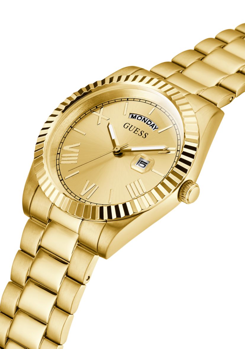 Gold Tone Case Stainless Steel Watch
