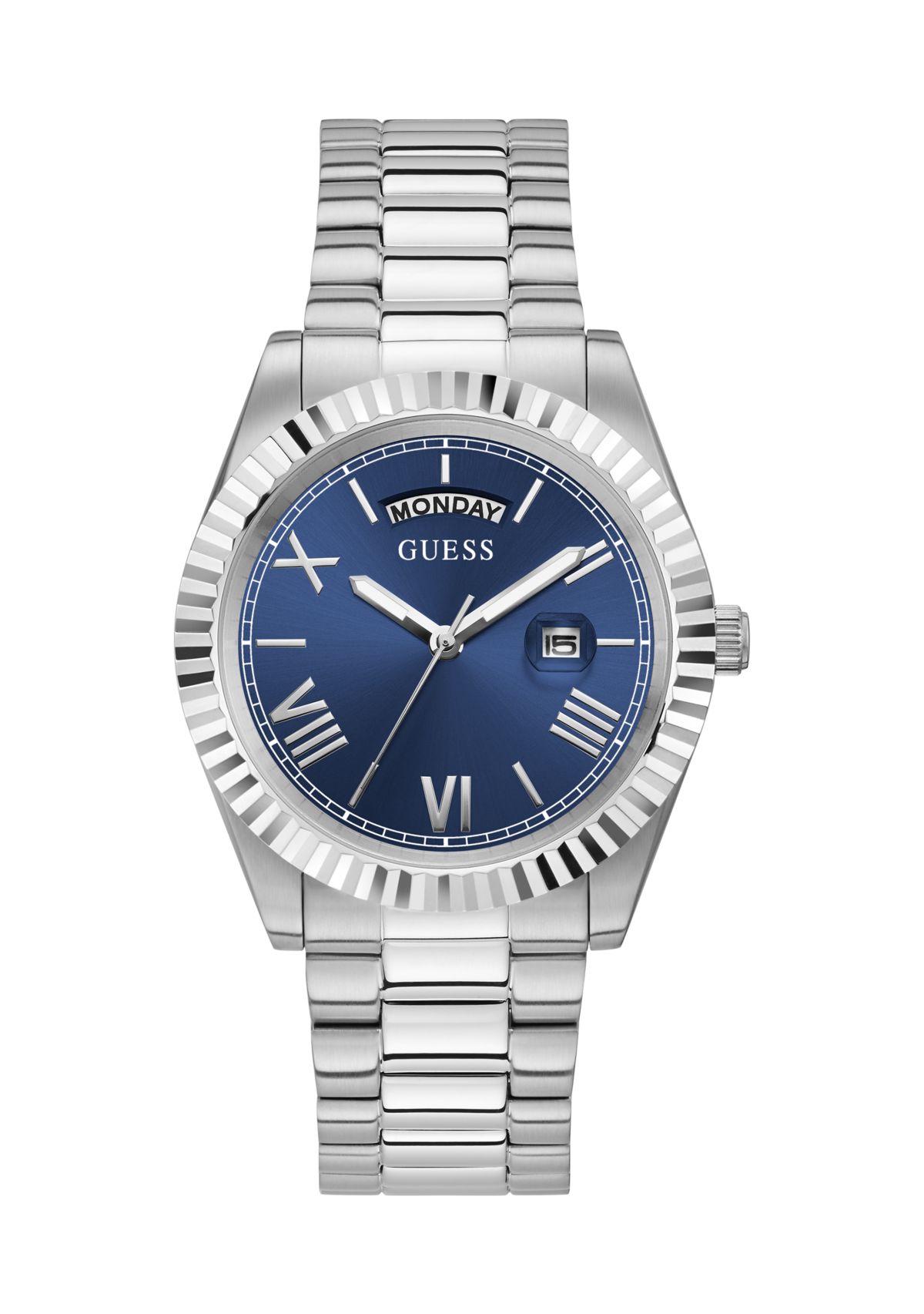 Silver Tone Case Stainless Steel Watch