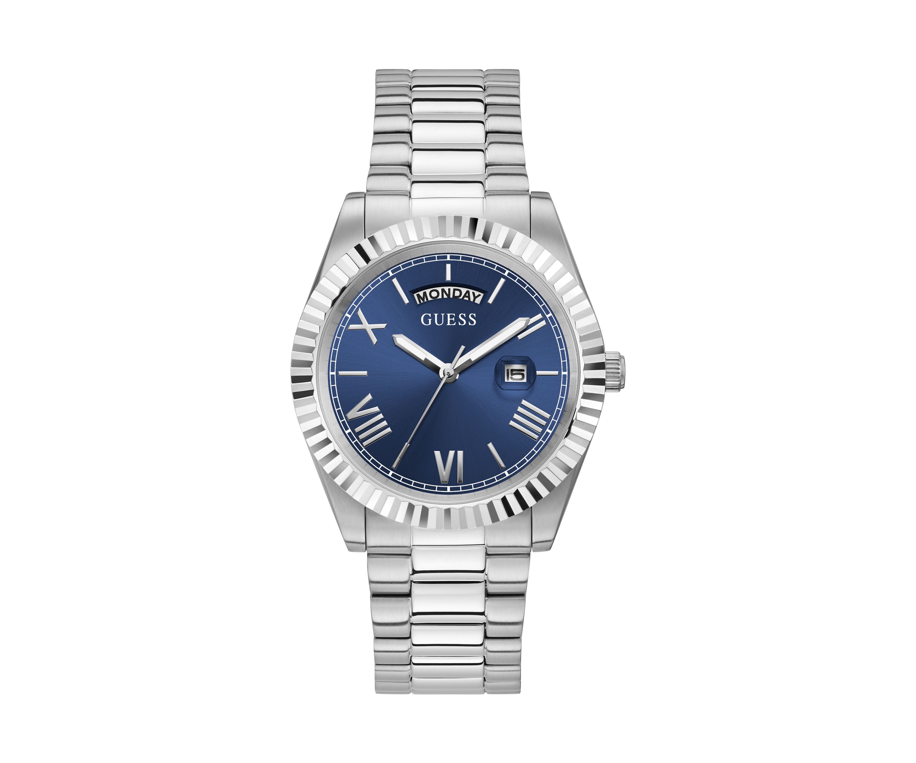 Silver Tone Case Stainless Steel Watch