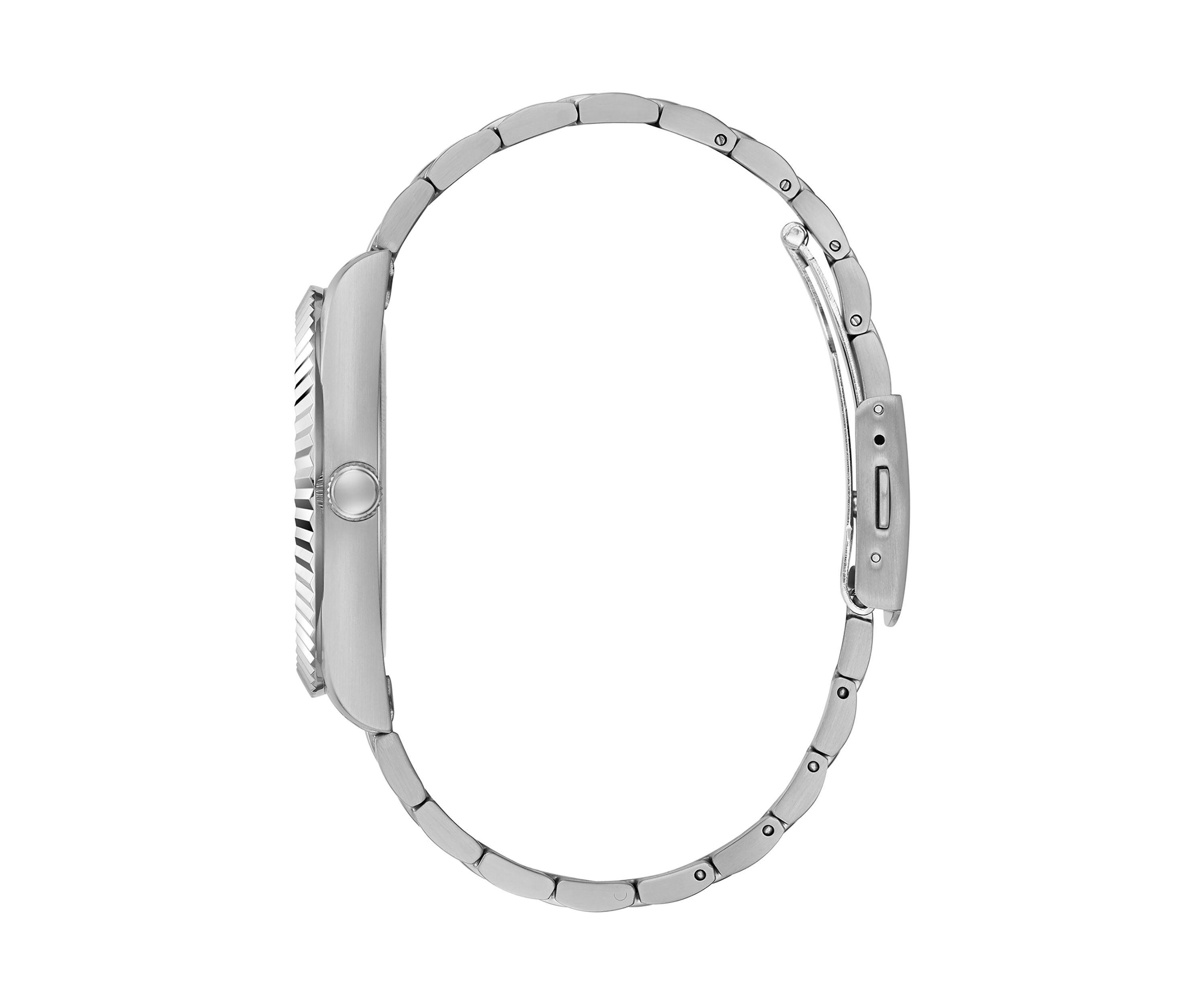 Silver Tone Case Stainless Steel Watch