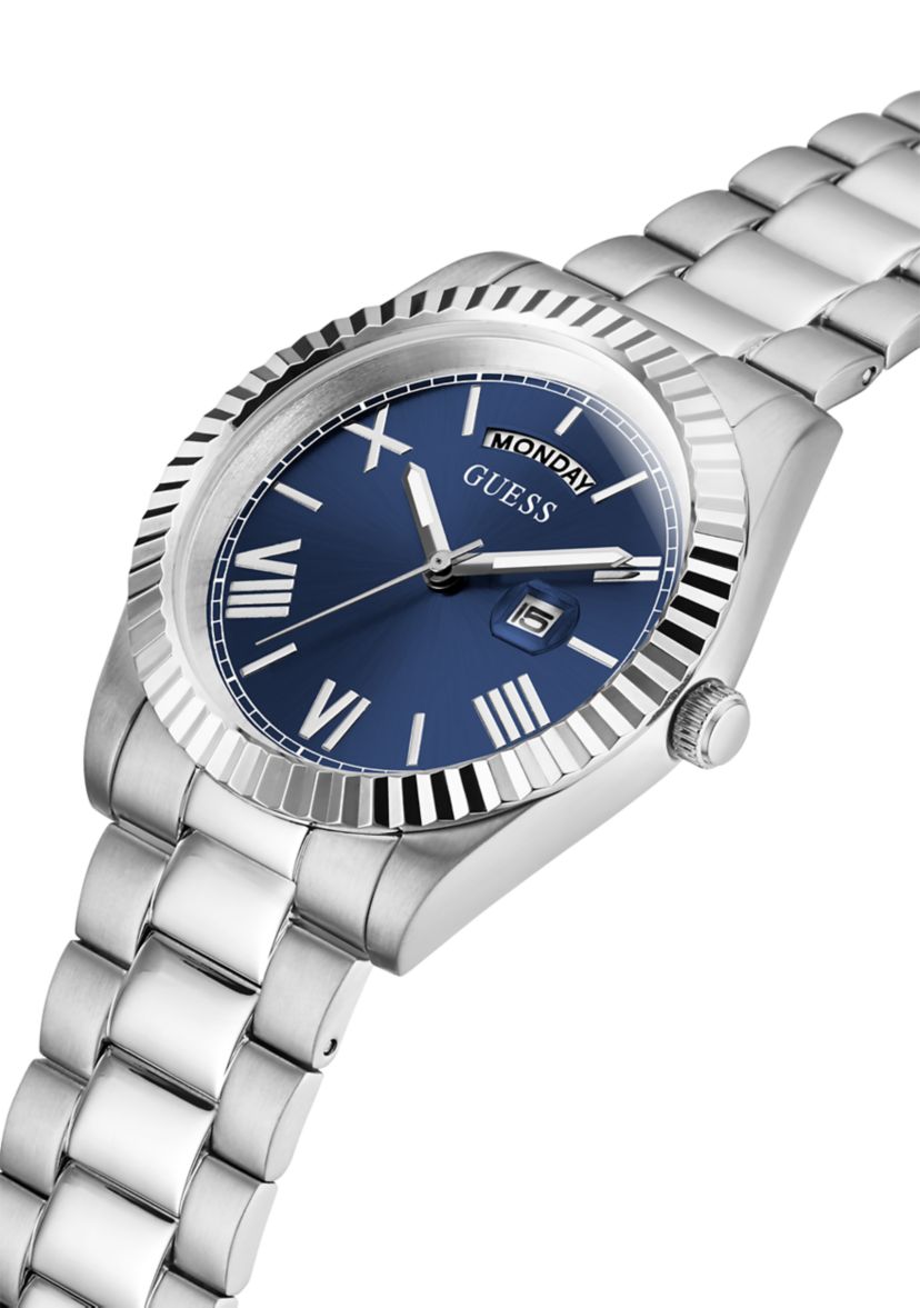 Silver Tone Case Stainless Steel Watch