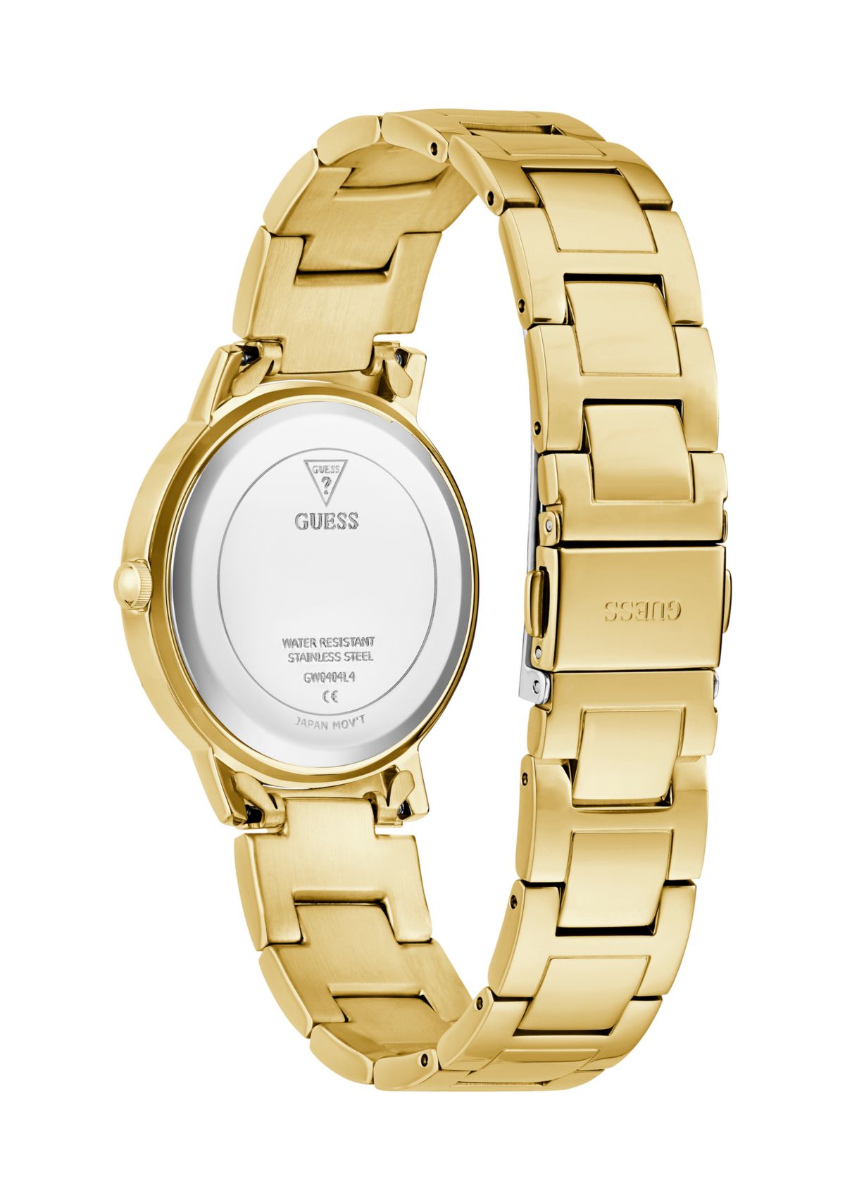 Gold Tone Blue Face Analog Watch