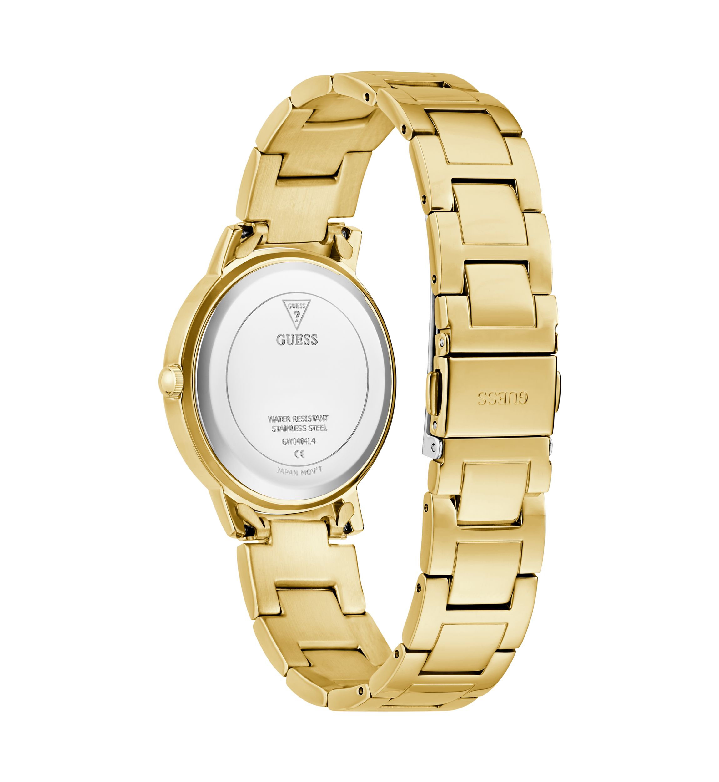 Gold Tone Blue Face Analog Watch