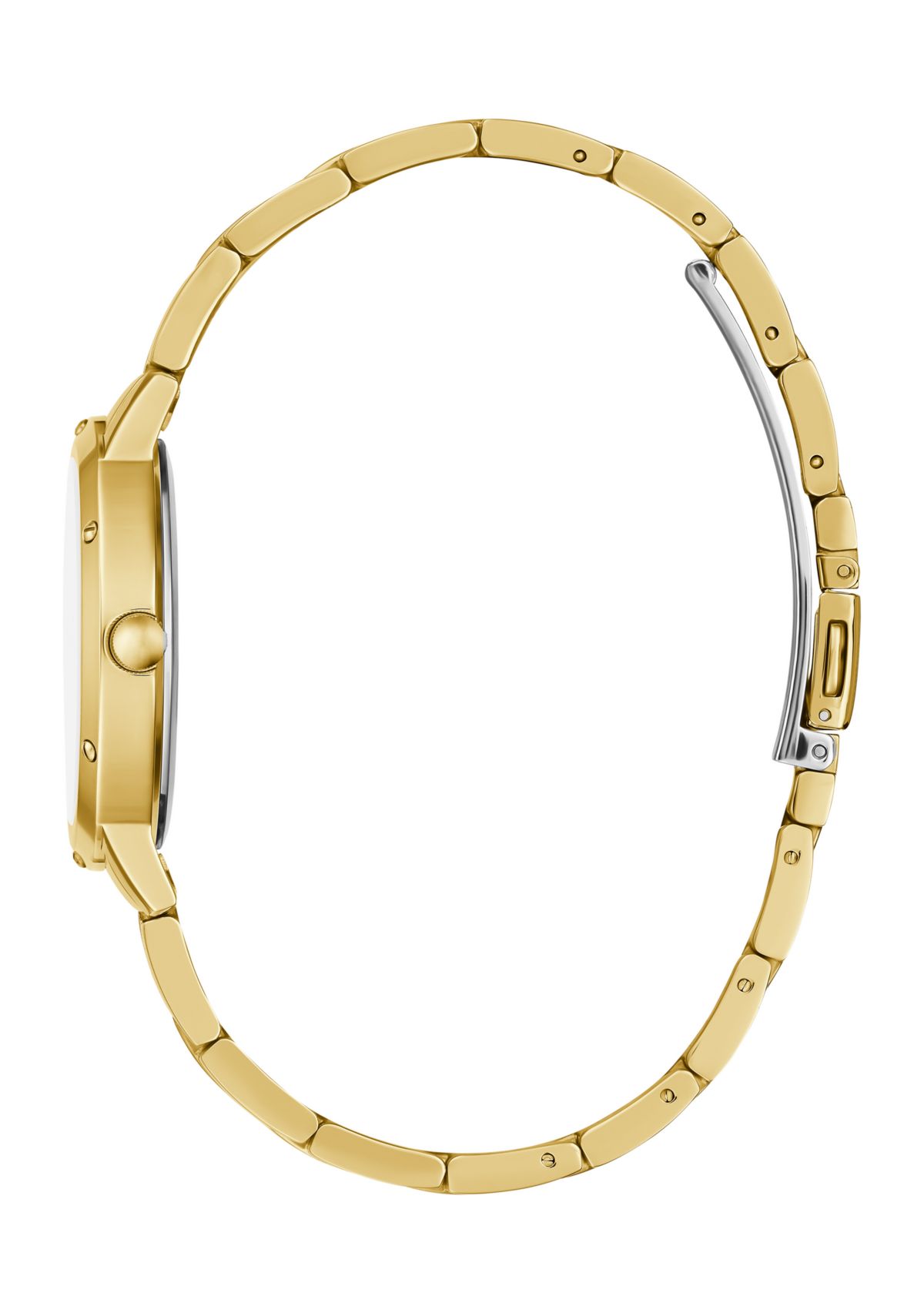 Gold Tone Blue Face Analog Watch