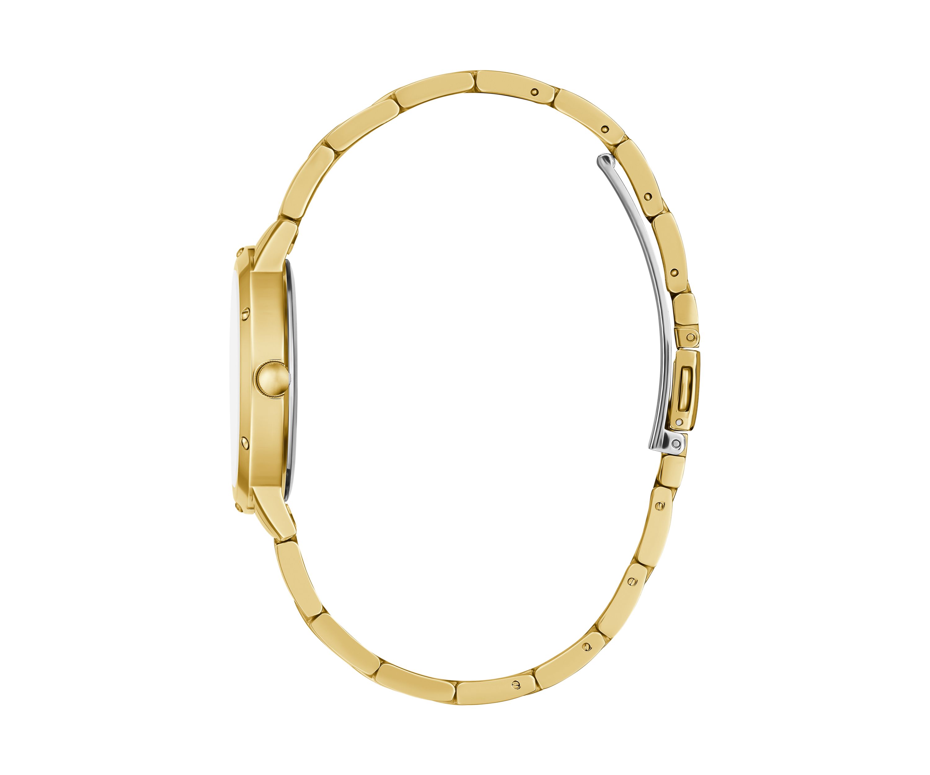 Gold Tone Blue Face Analog Watch