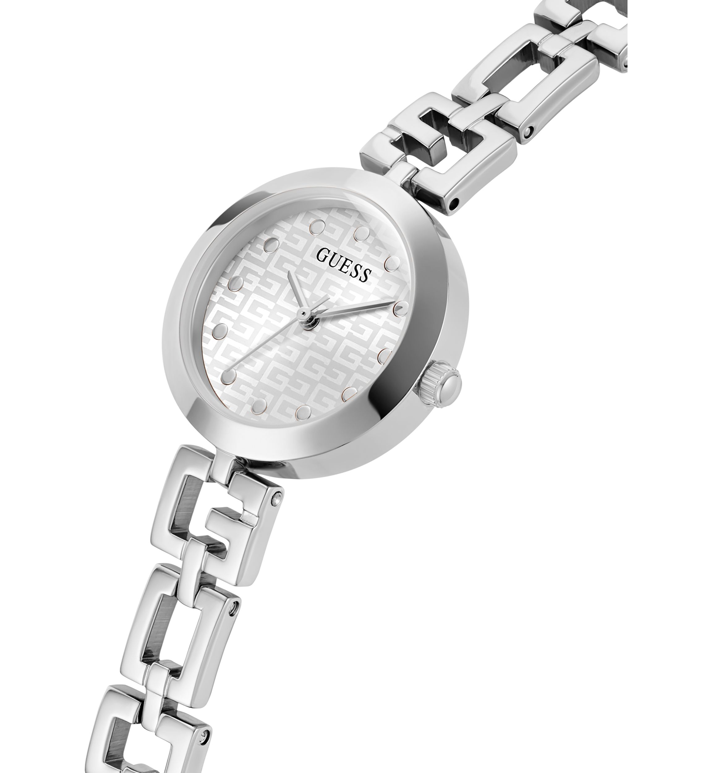 Silver Tone Case Stainless Steel Watch