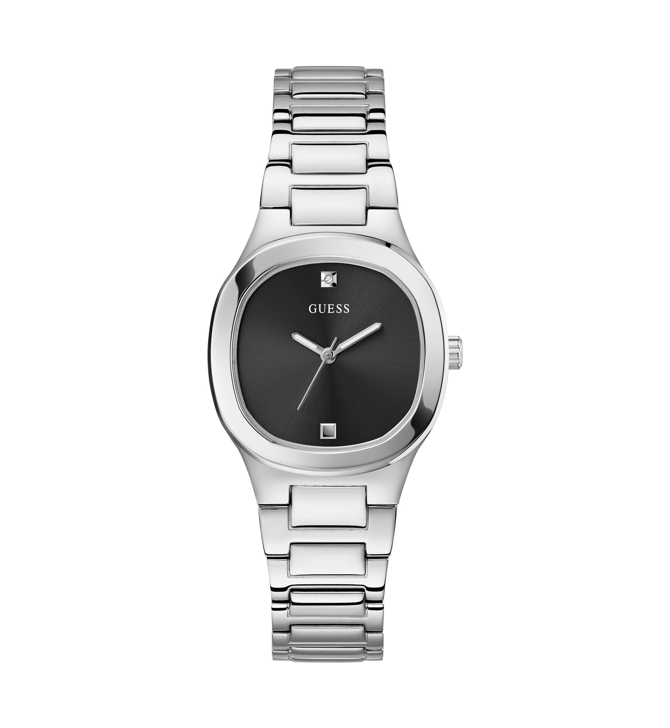 Silver Tone Case Stainless Steel Watch