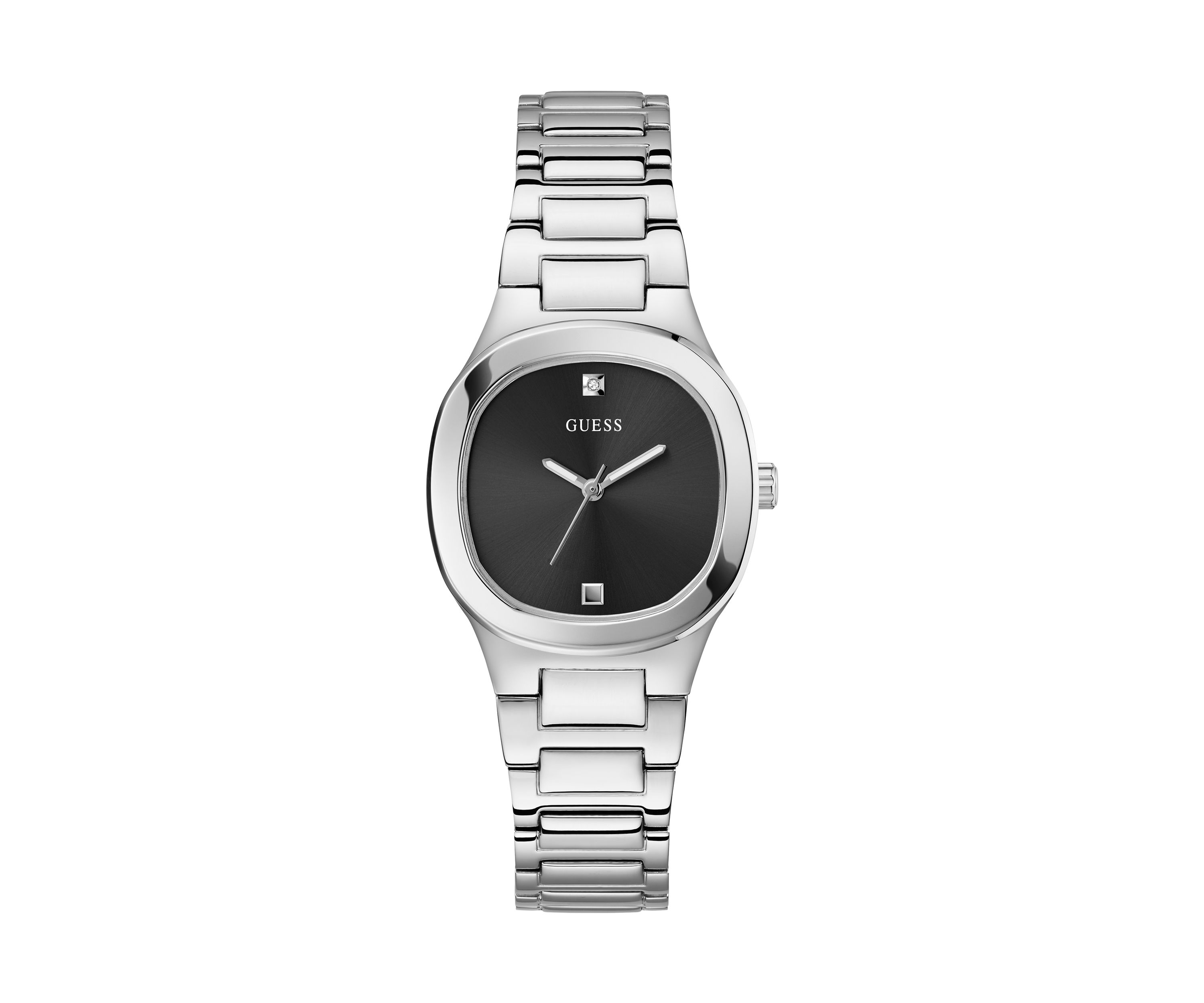 Silver Tone Case Stainless Steel Watch