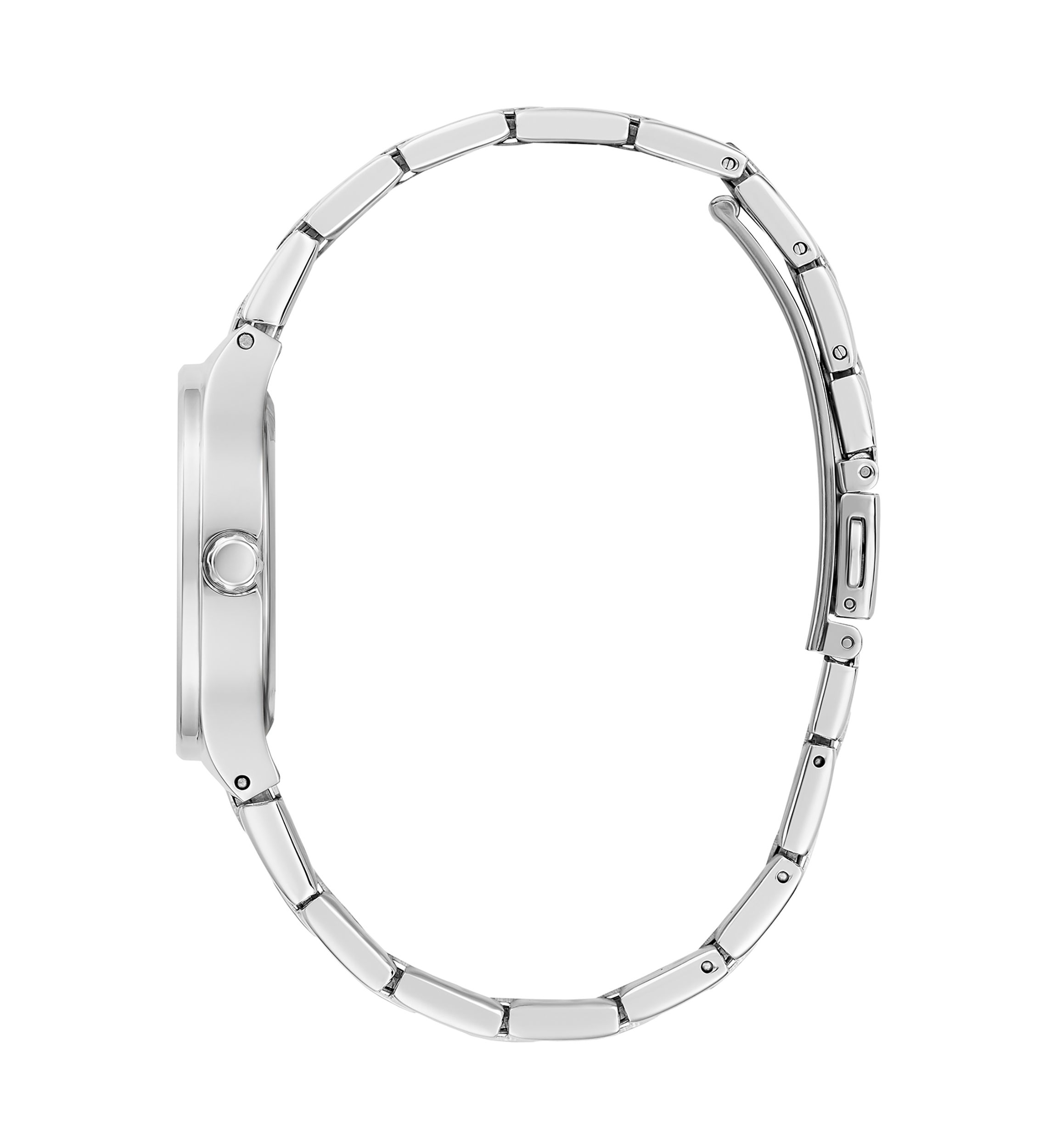 Silver Tone Case Stainless Steel Watch