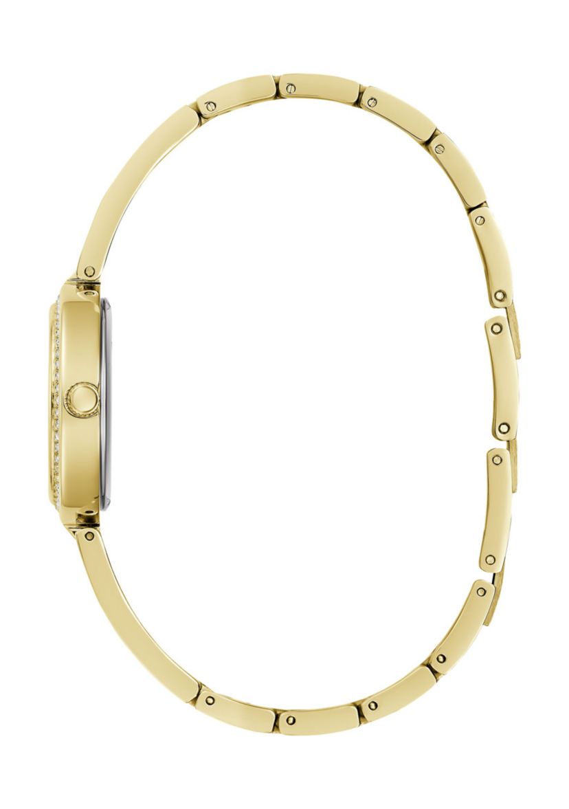 Gold Crystal Bangle Watch 