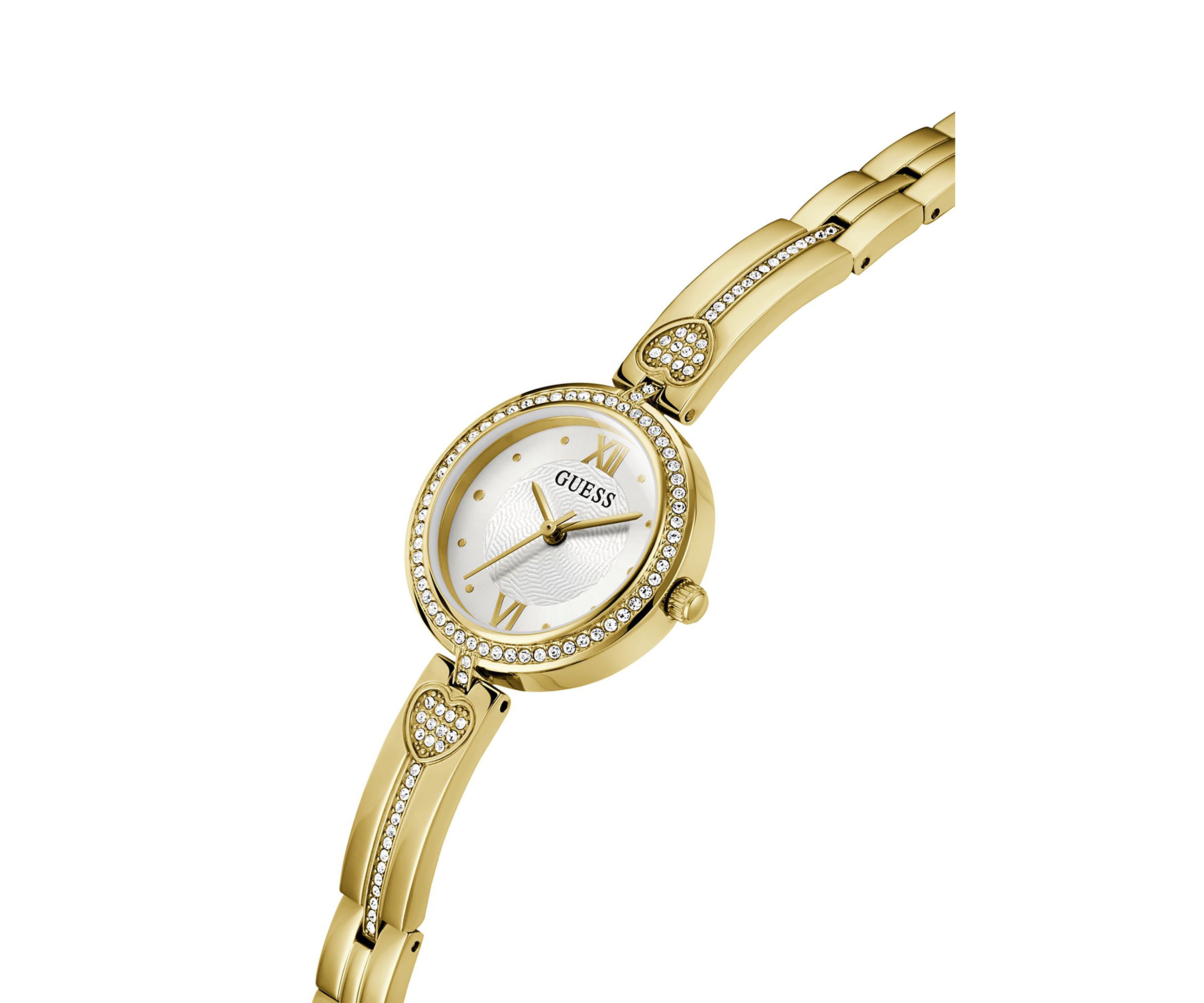 Gold Crystal Bangle Watch 
