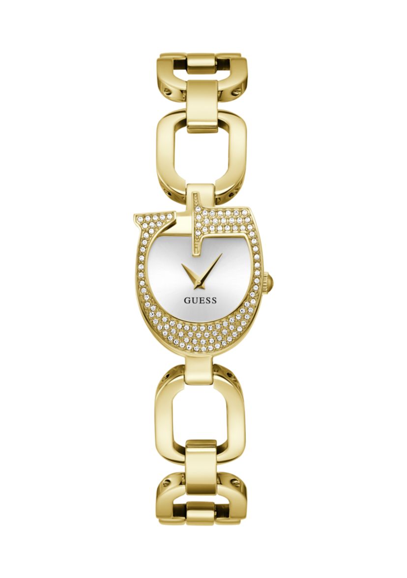 Gold Tone Analog Logo Watch