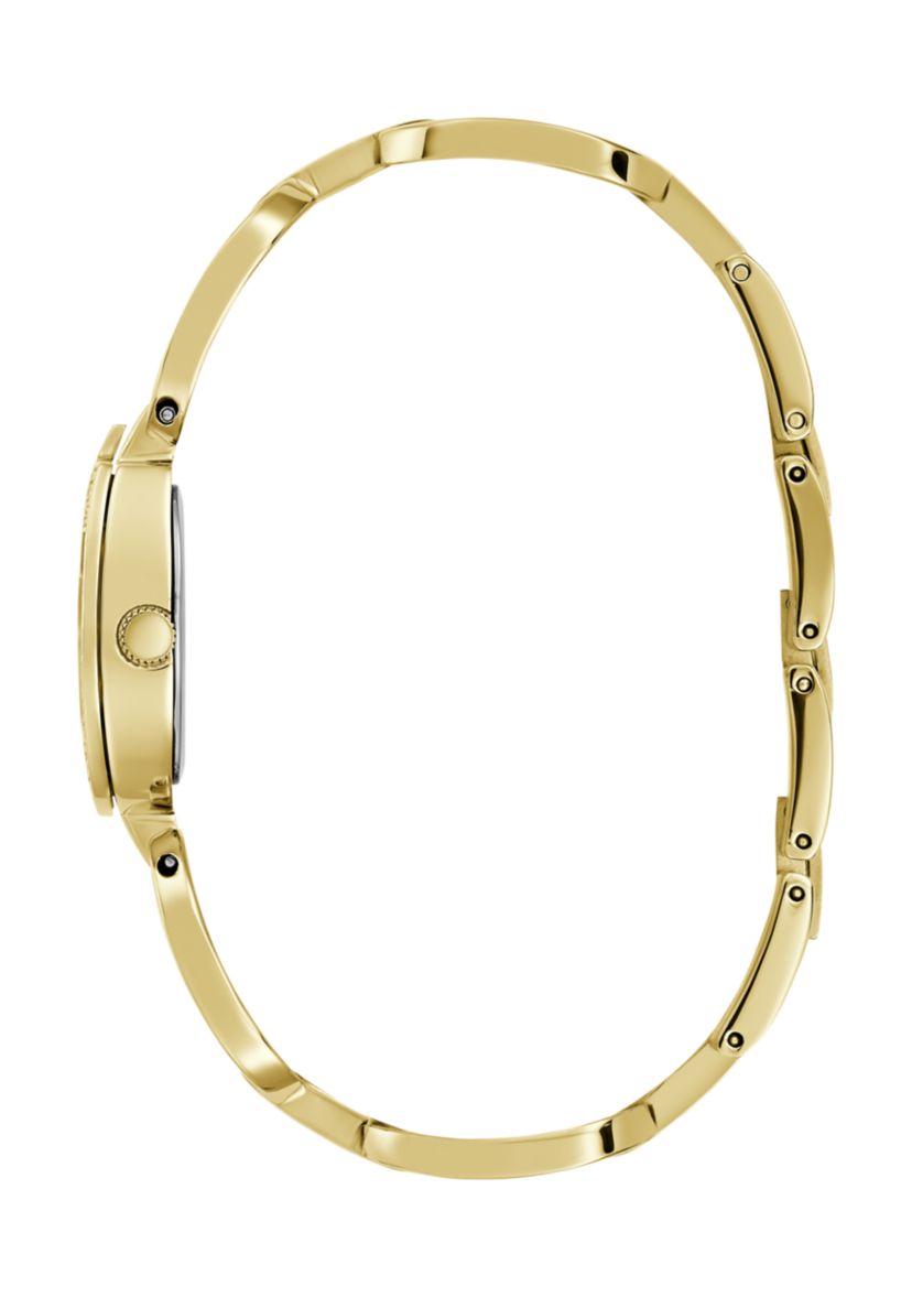 Gold Tone Analog Logo Watch