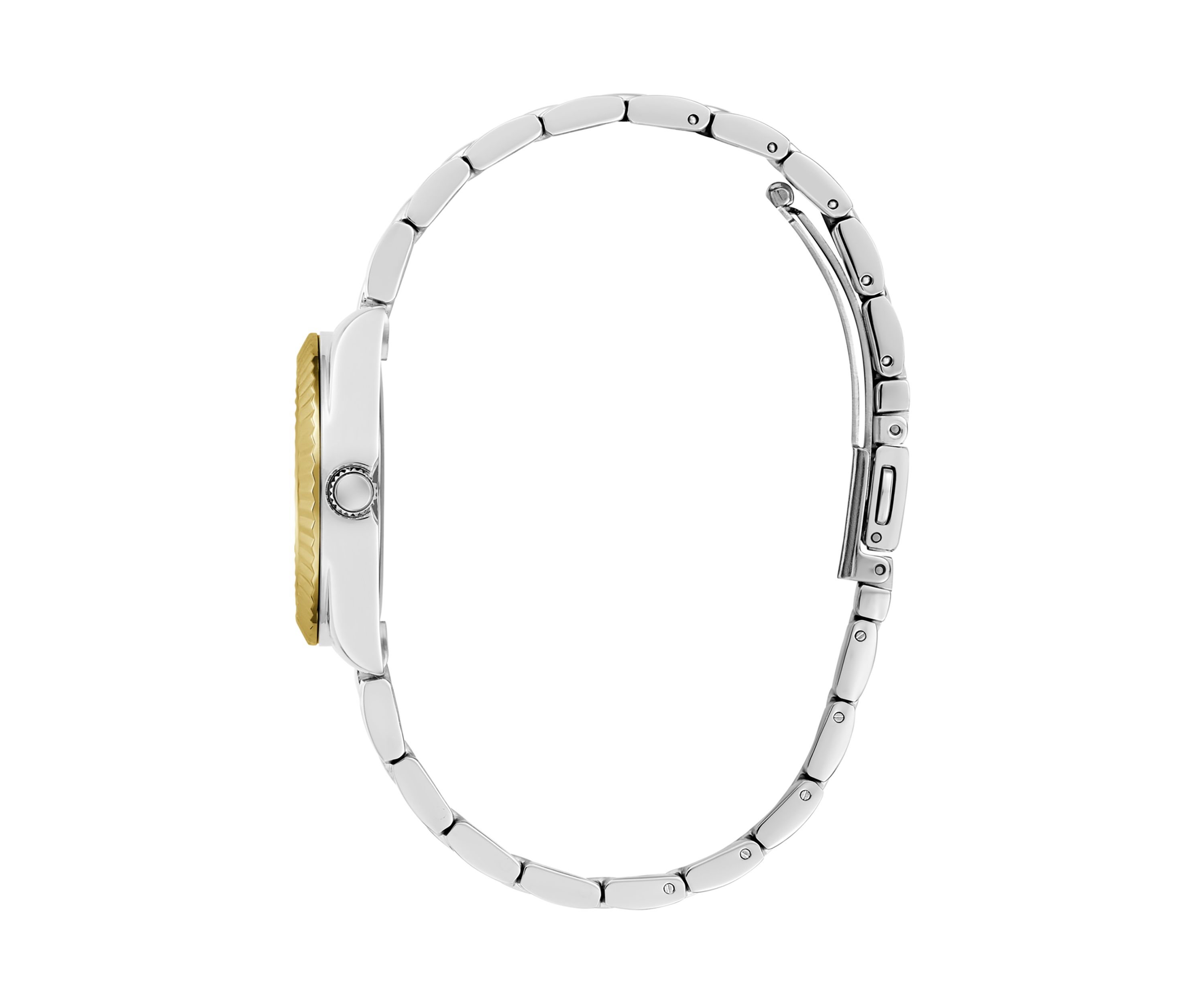 Two Tone Slim Blue Dial Watch