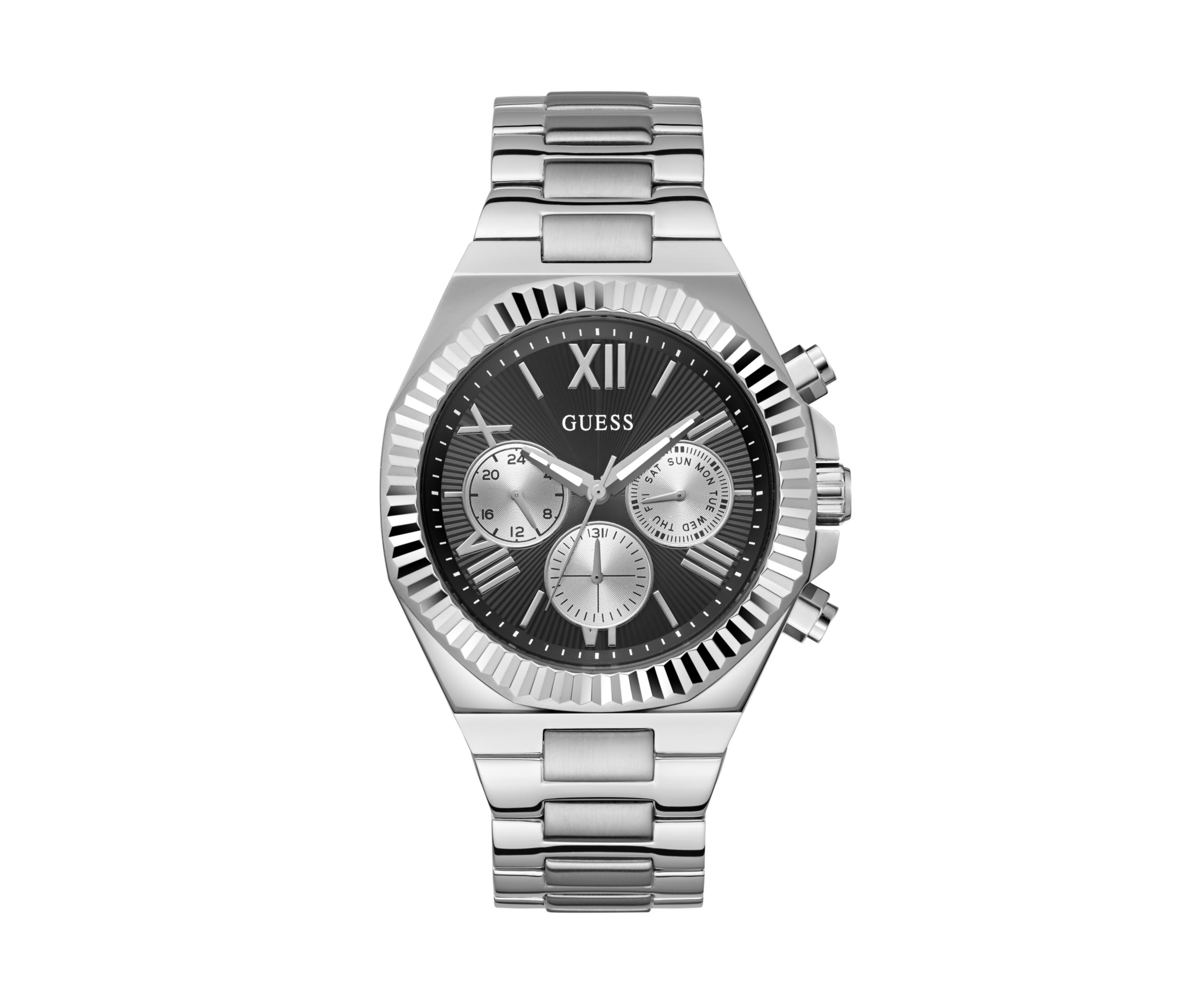 Silver and Black Metal Watch