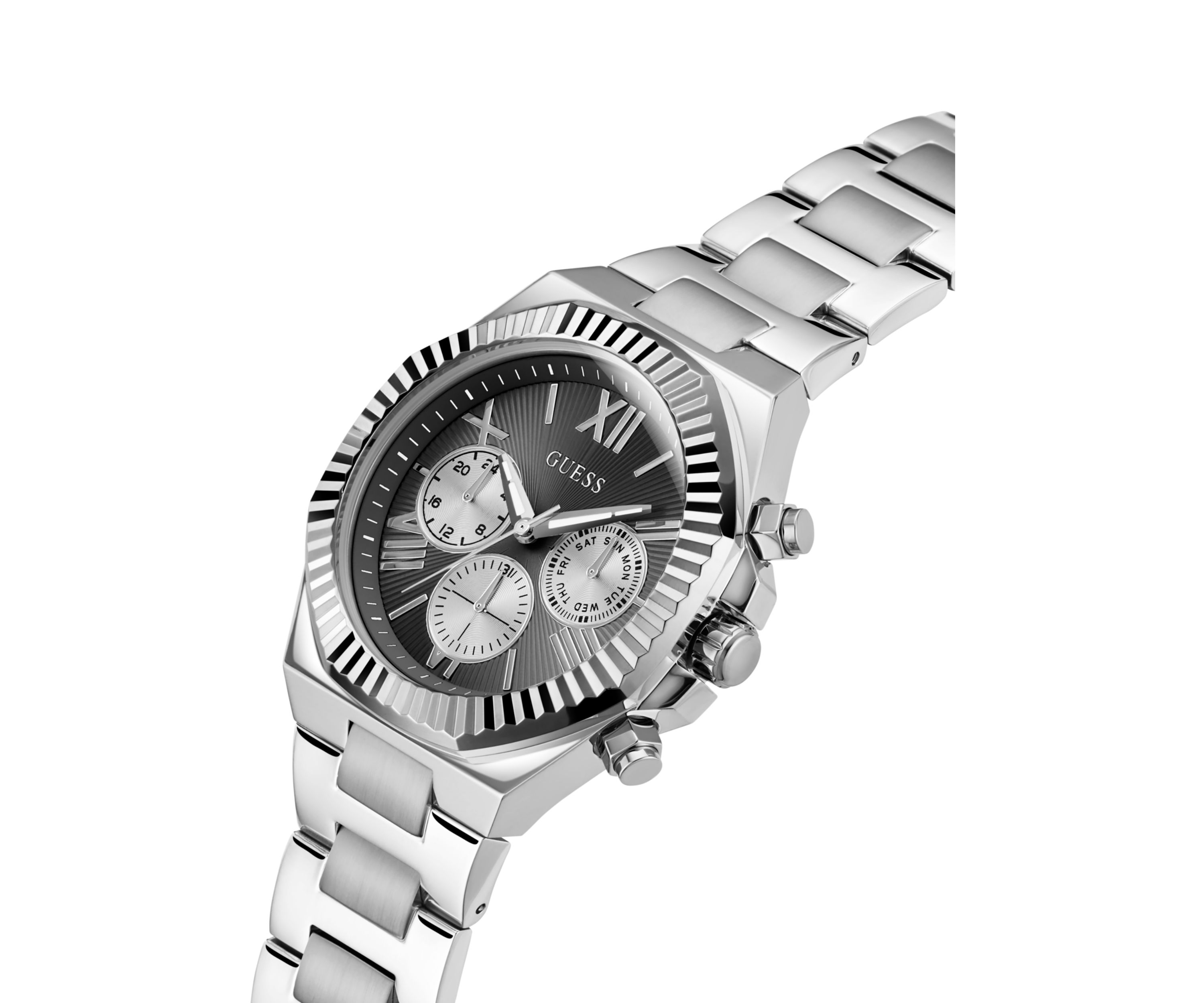 Silver and Black Metal Watch