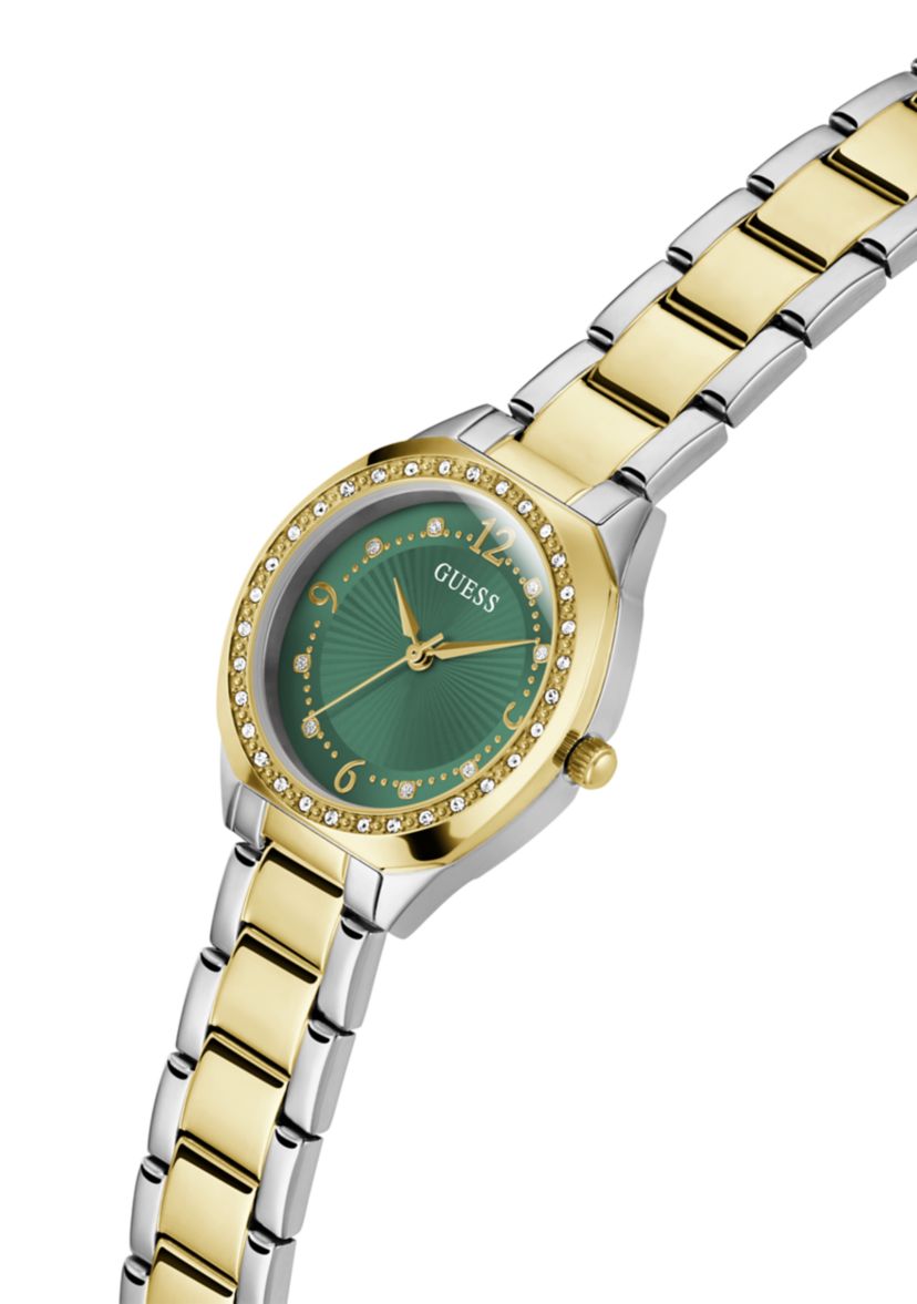 Two Tone Green Dial Watch
