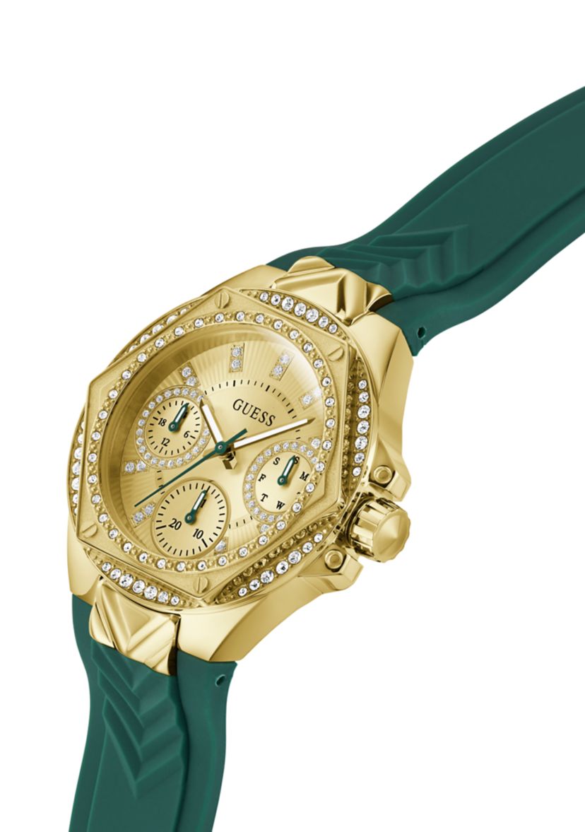 Green Gold Tone Multi-function Watch