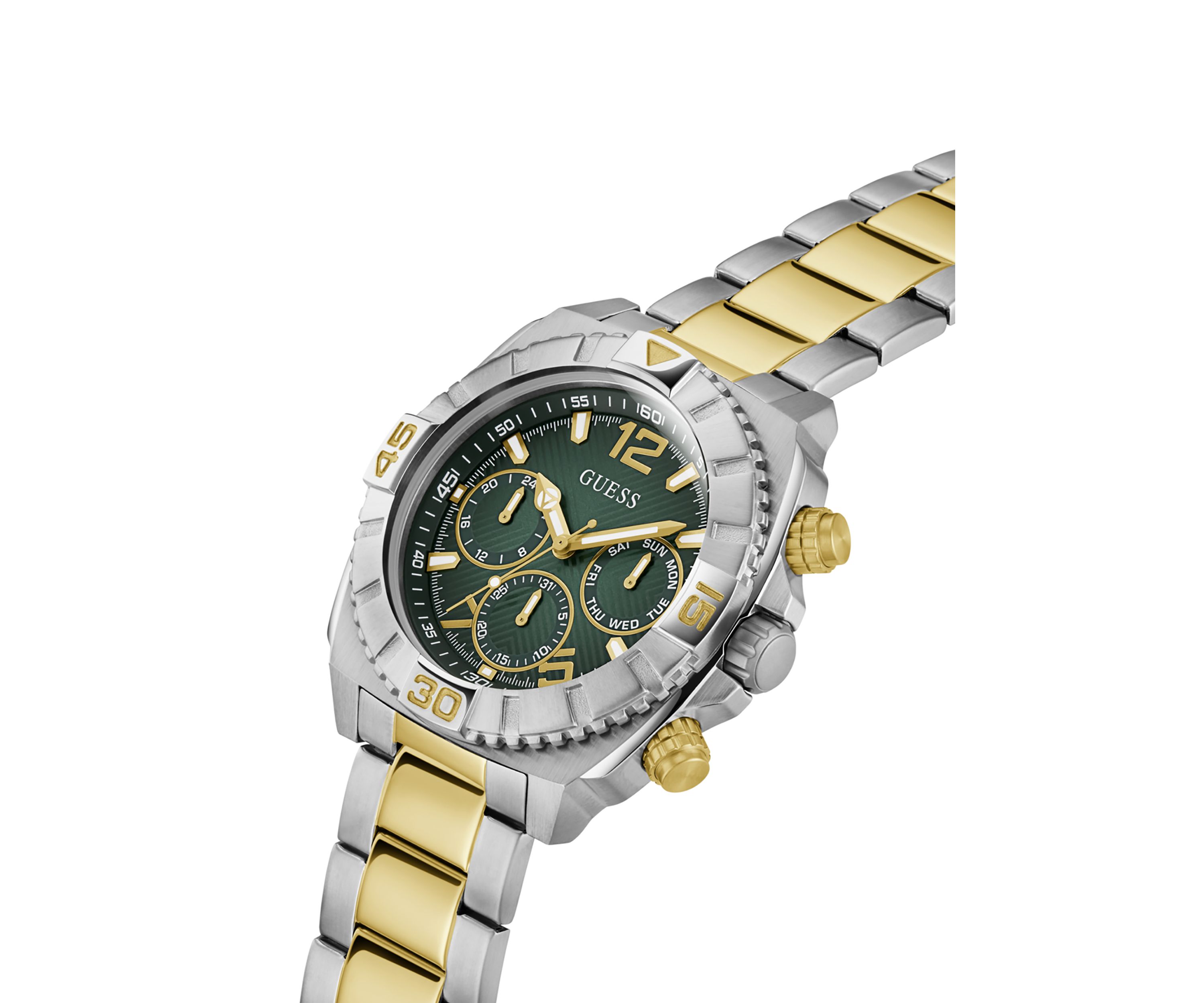 Two-Tone Silver Tone Multifunction Watch