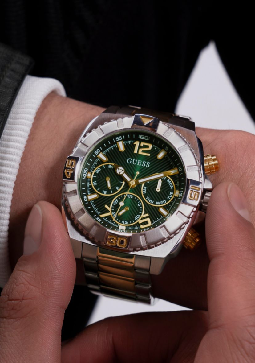 Two-Tone Silver Tone Multifunction Watch