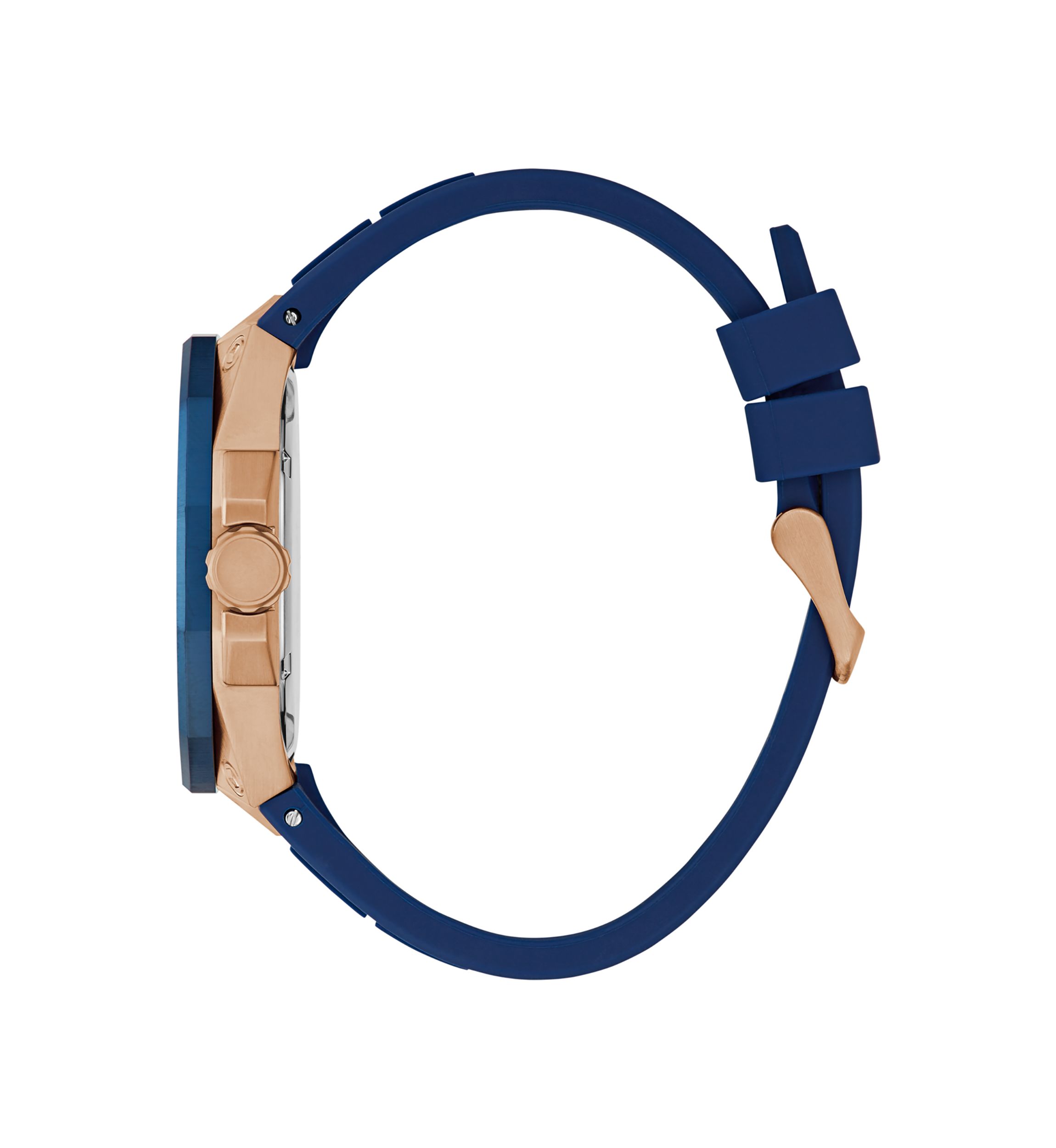 Blue Rose Gold Tone Multifunction Watch