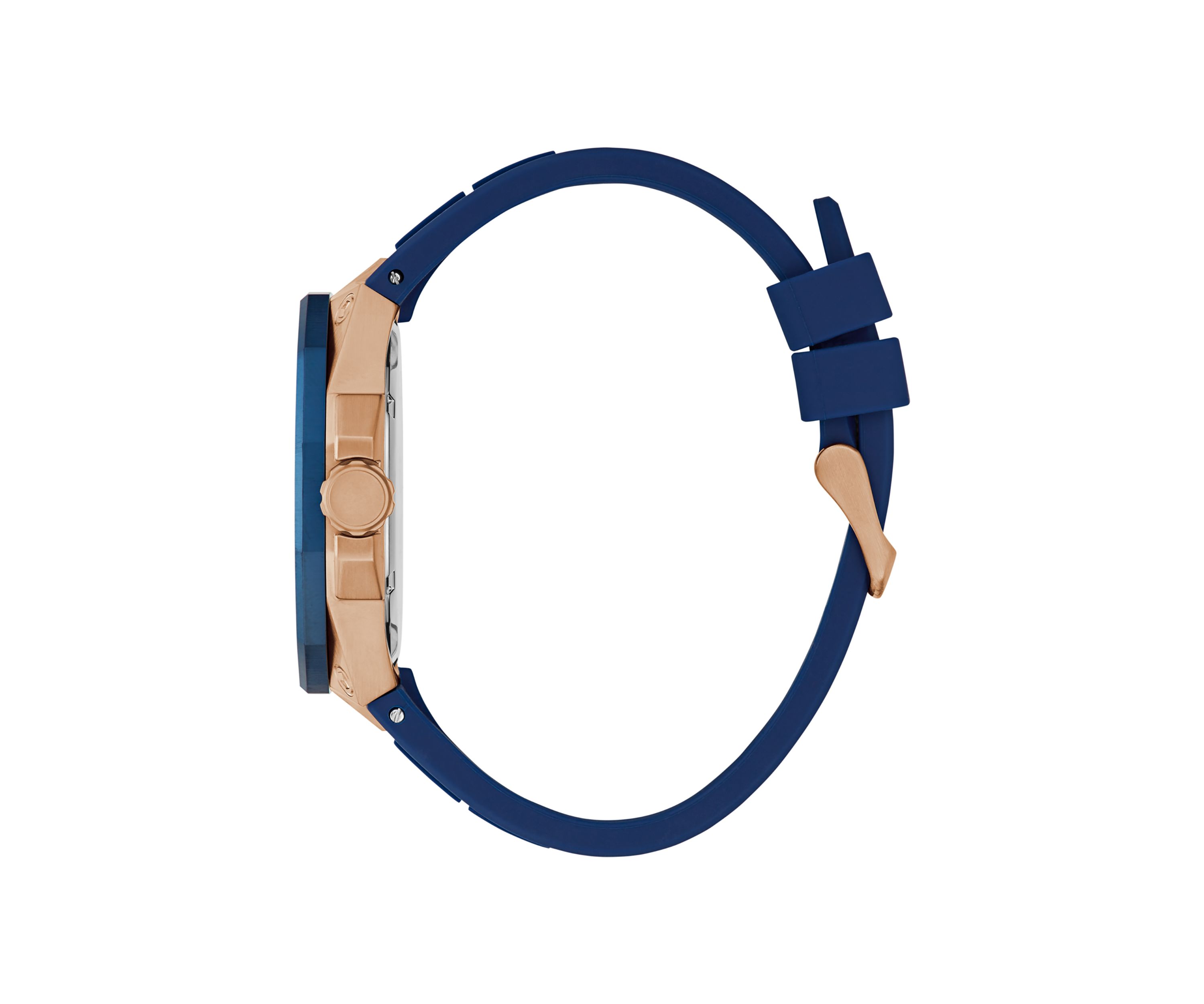Blue Rose Gold Tone Multifunction Watch