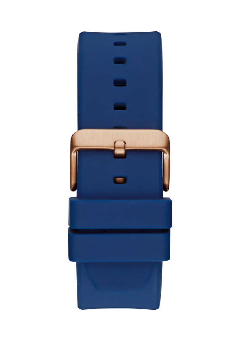 Blue Rose Gold Tone Multifunction Watch