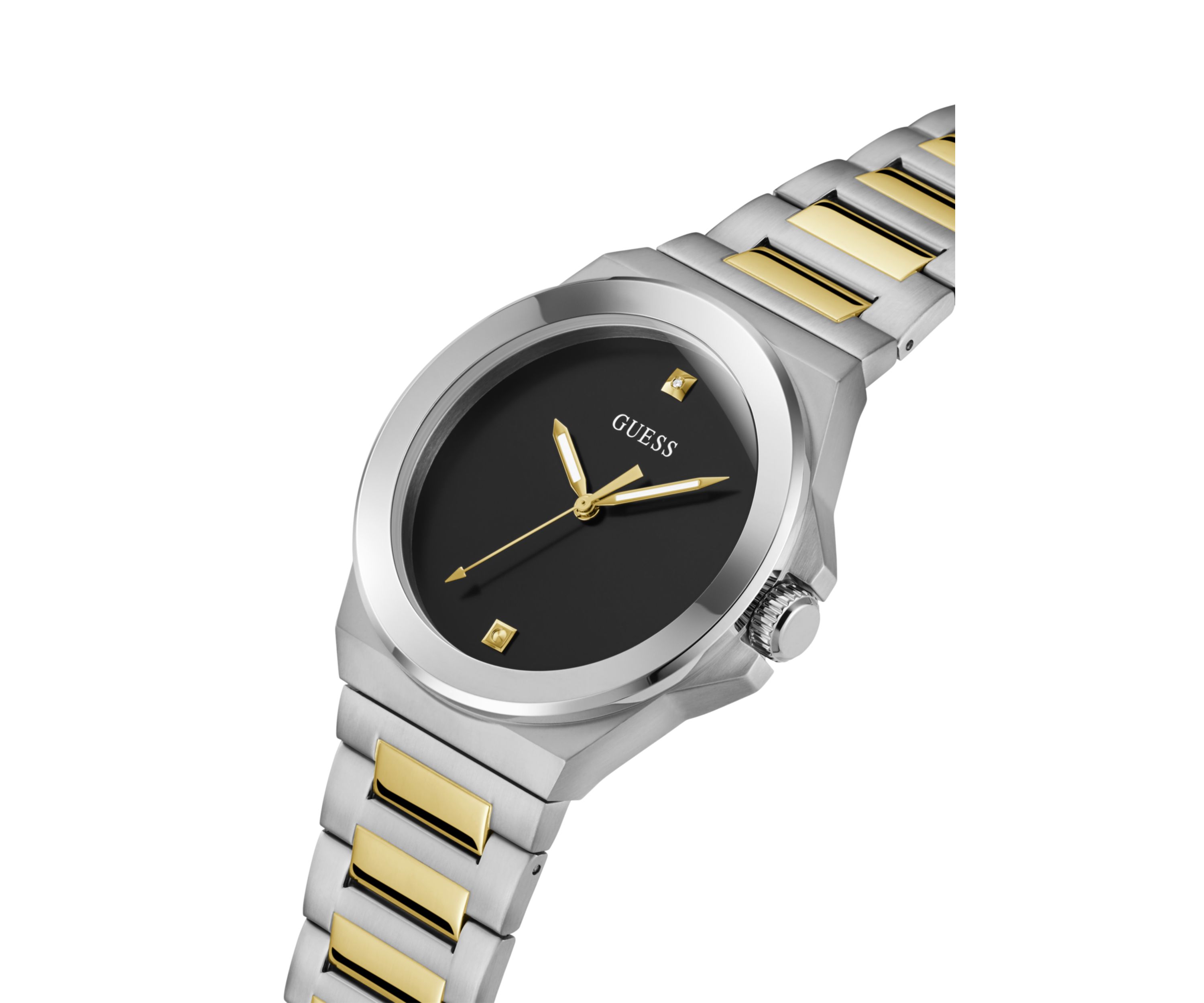Two Tone Black Dial Watch