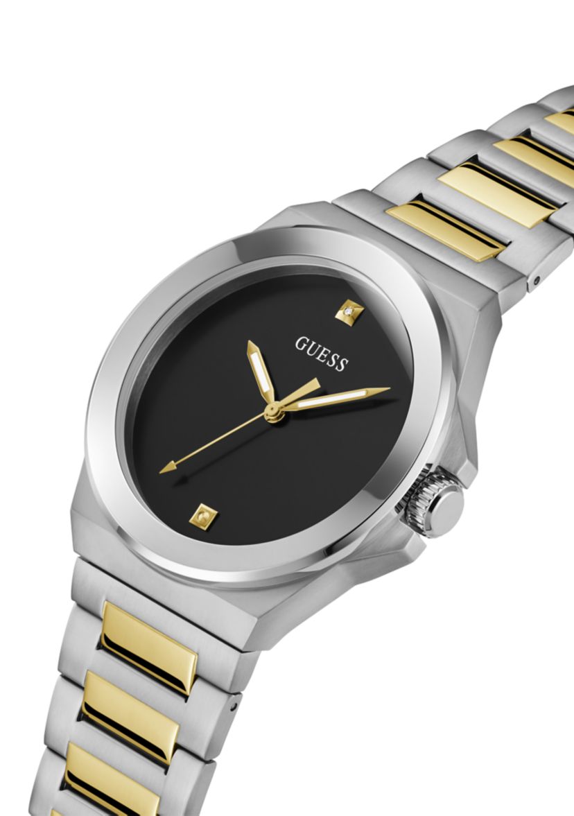 Two Tone Black Dial Watch