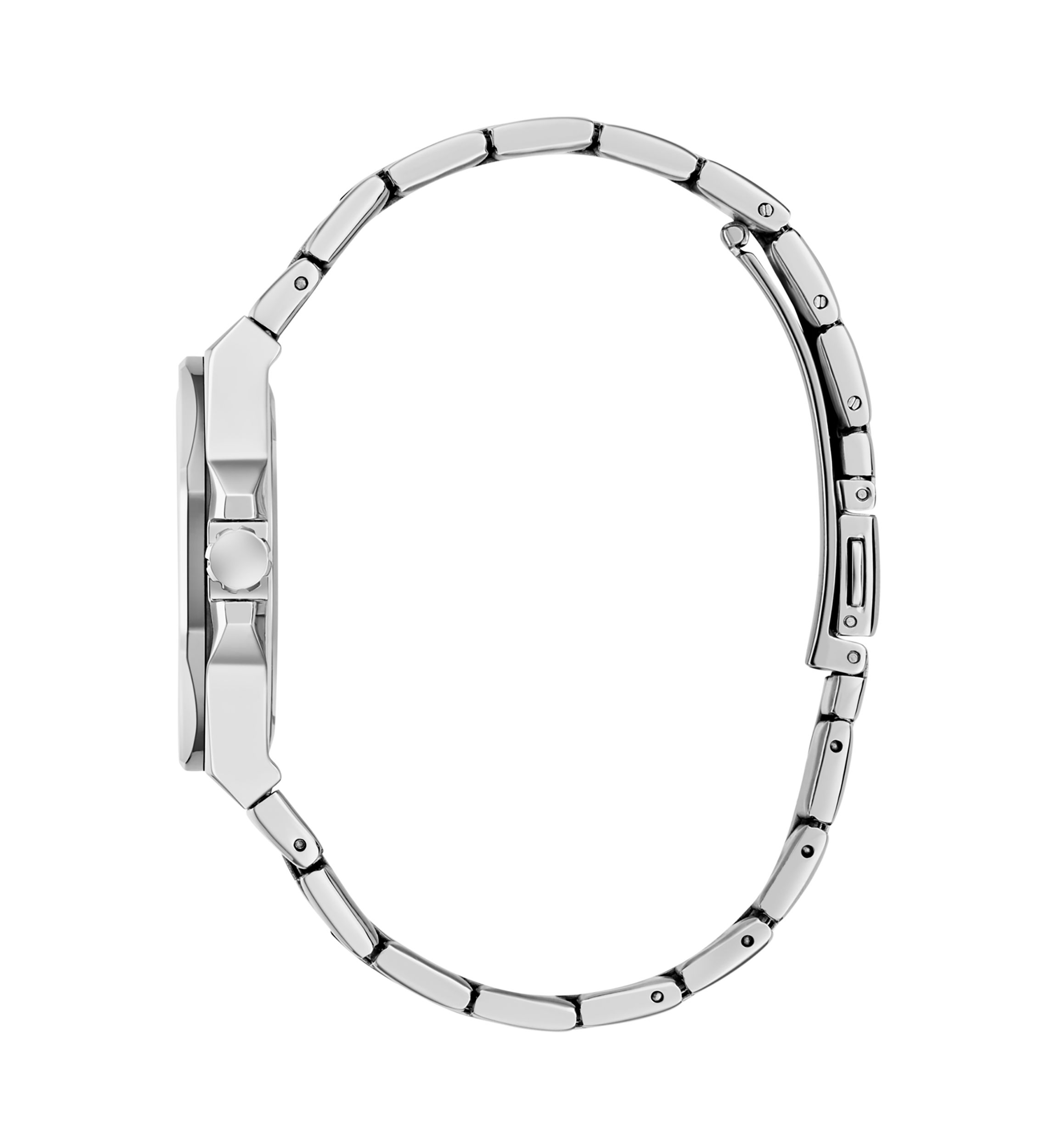 Silver Tone Blue Face Analog Watch
