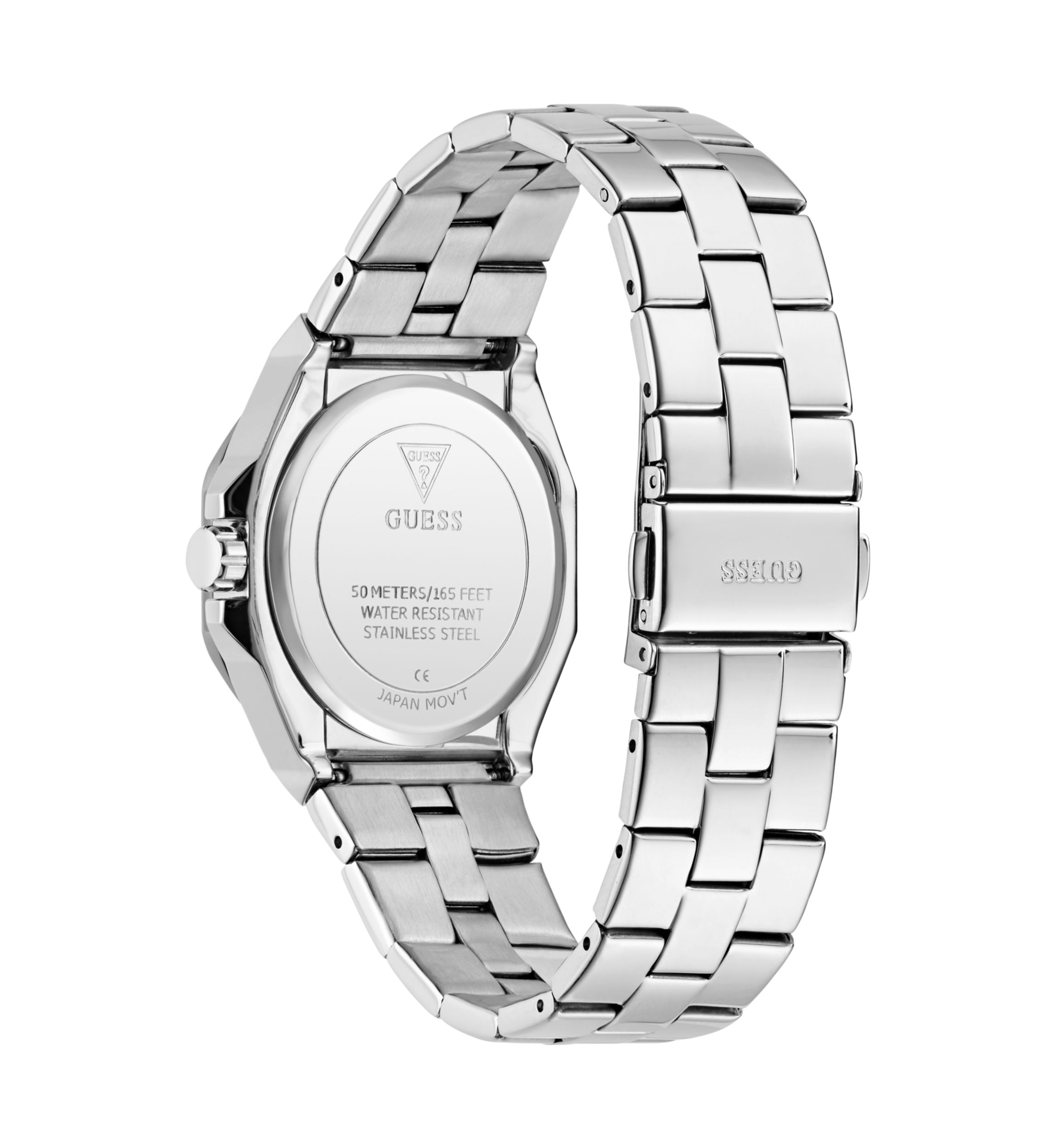 Silver Tone Blue Face Analog Watch