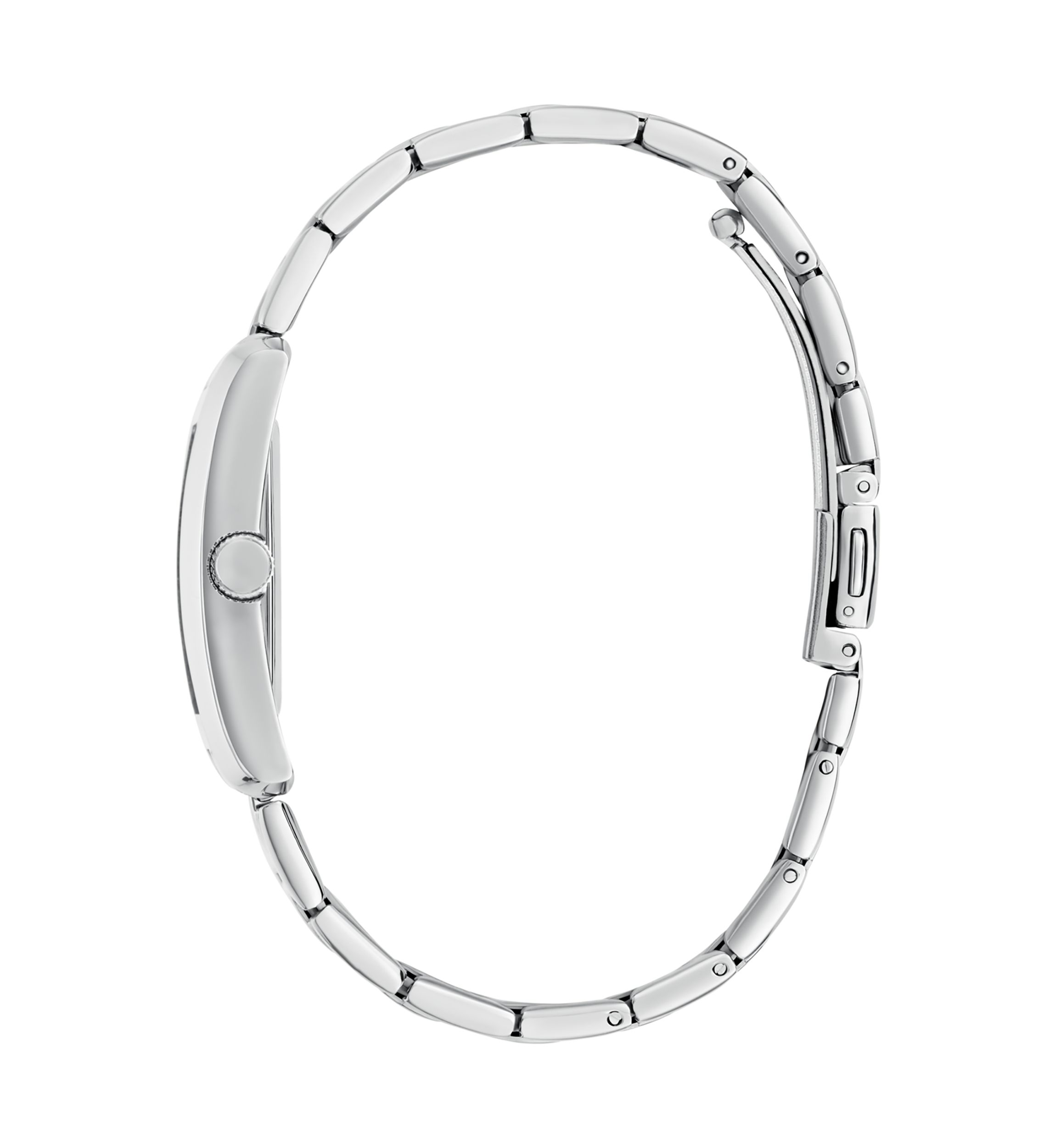 Silver Tone Blue Rectangle Face Watch
