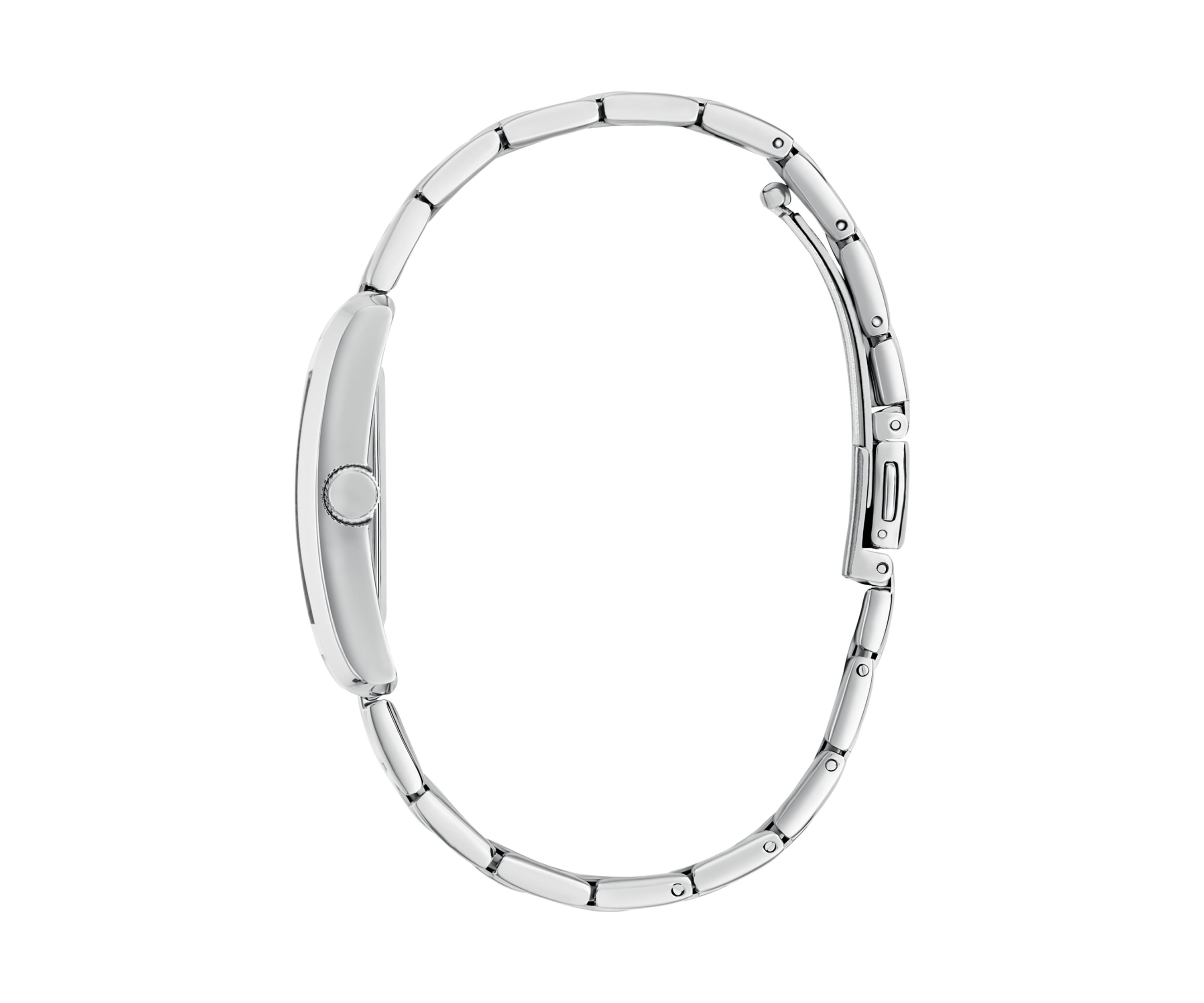 Silver Tone Blue Rectangle Face Watch