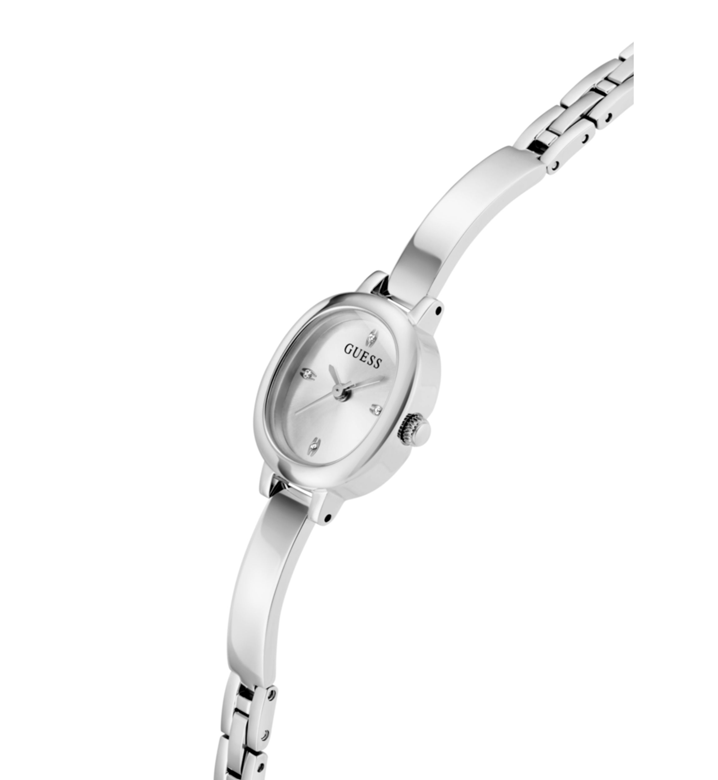 GUESS® Ladies Silver Tone Analog Watch | Belk display picture 3