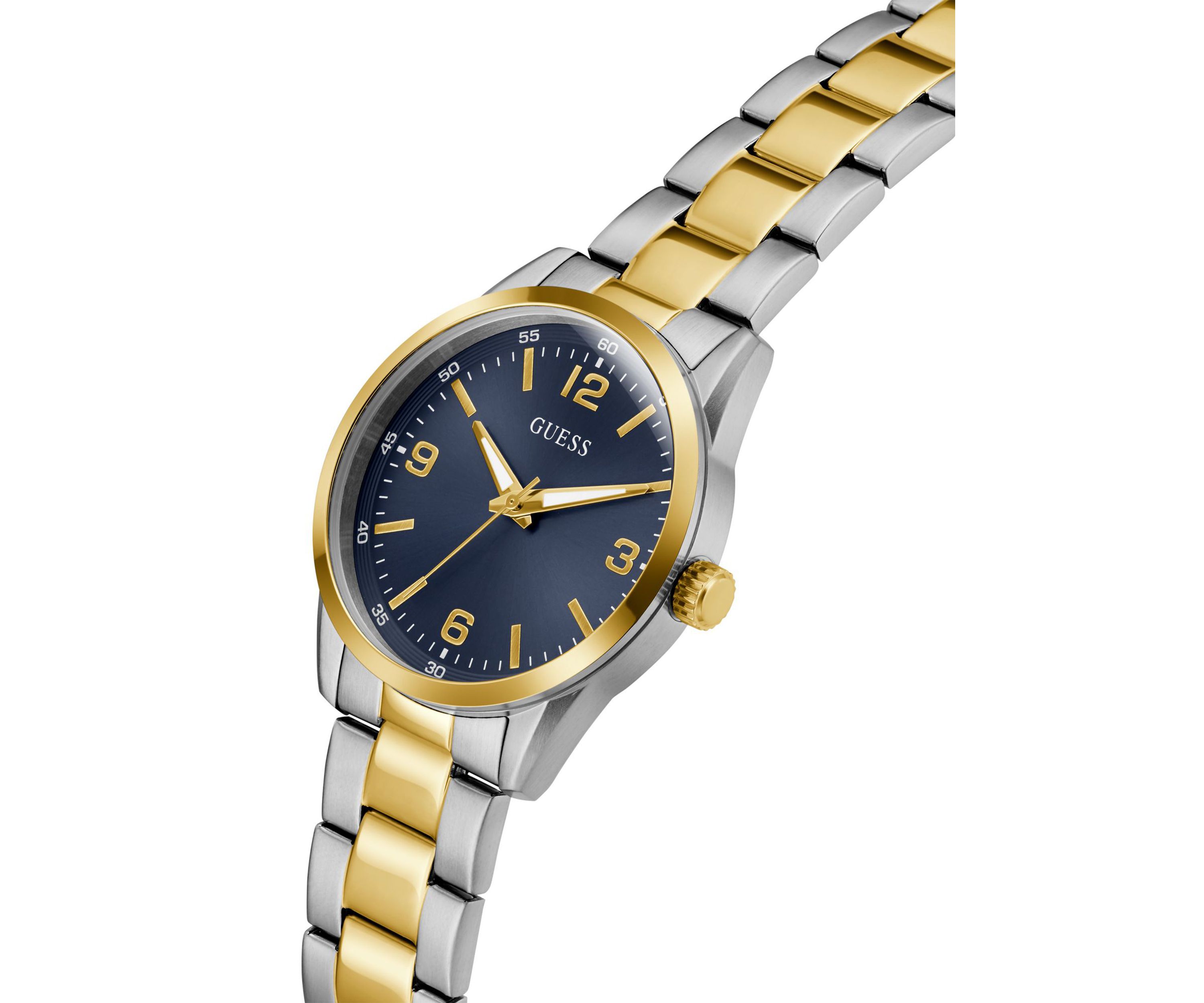 Two Tone Blue Dial Watch