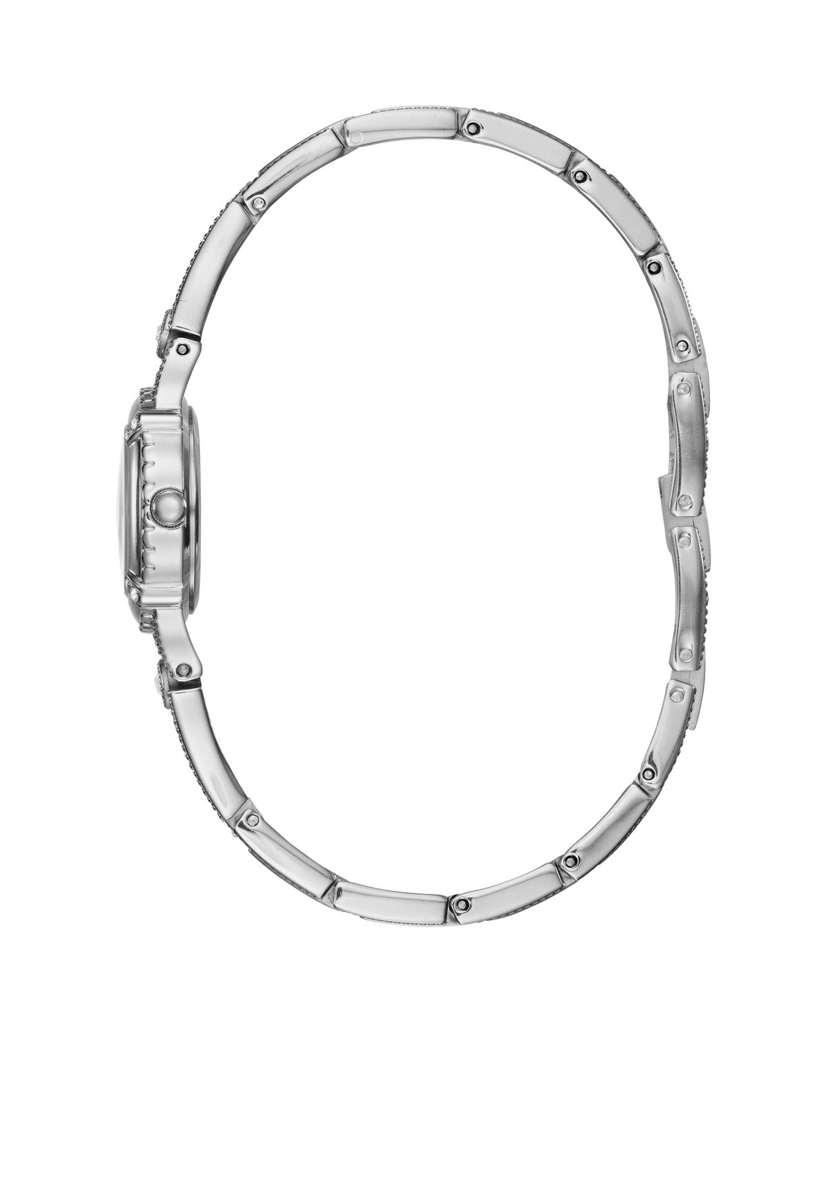 Womens Feminine Silver-Tone Bracelet Watch