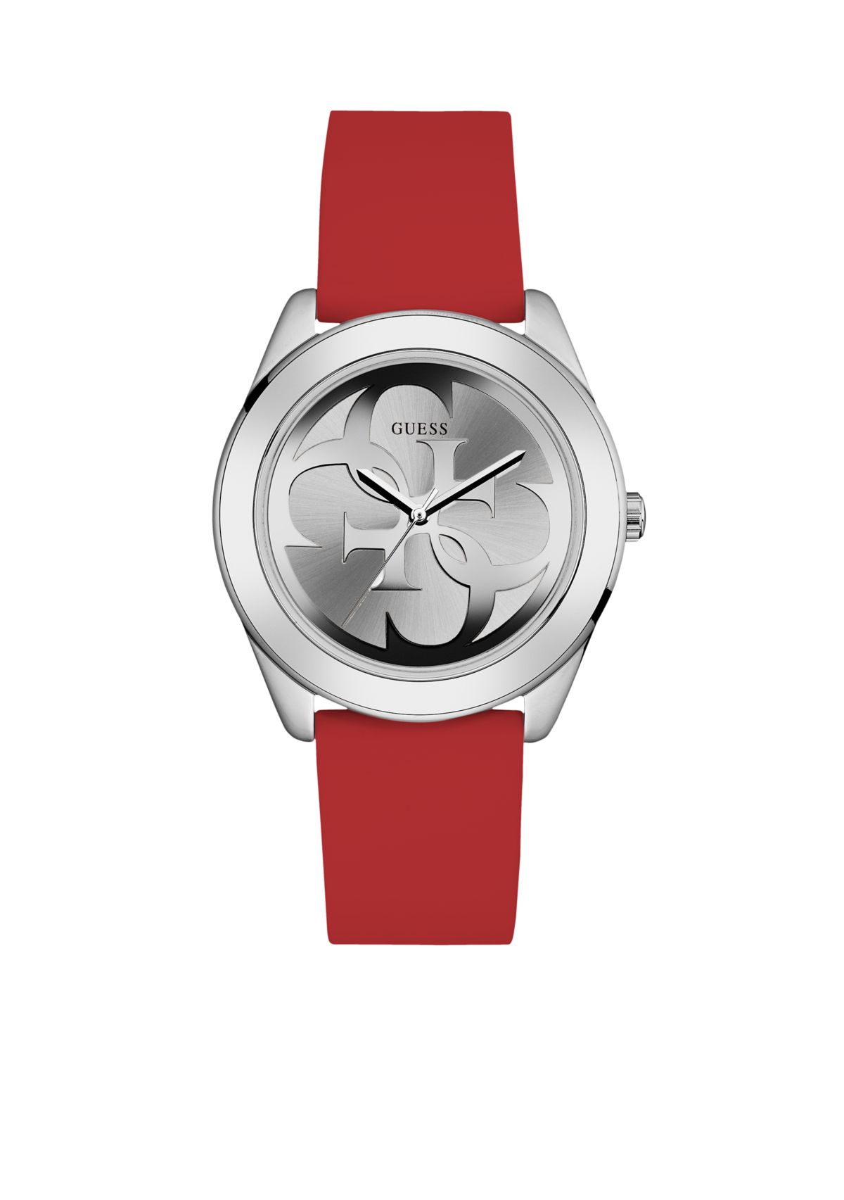 Red And Silver-Tone Logo Watch