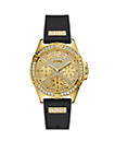 Lady Frontier Silicone Gold Case Crystal Dial Watch