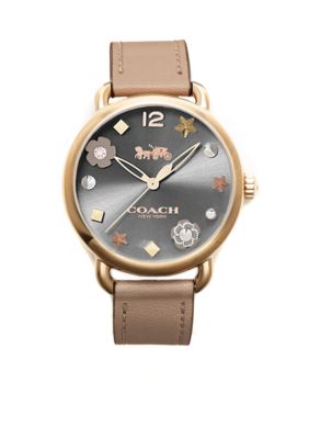 Coach Women S Gold Tone Delancey Charm Dial Watch Belk