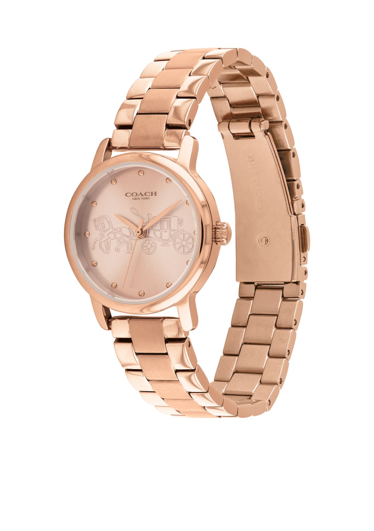 Rose Gold-Tone Case Bracelet With Rose Gold Dial Accents Watch