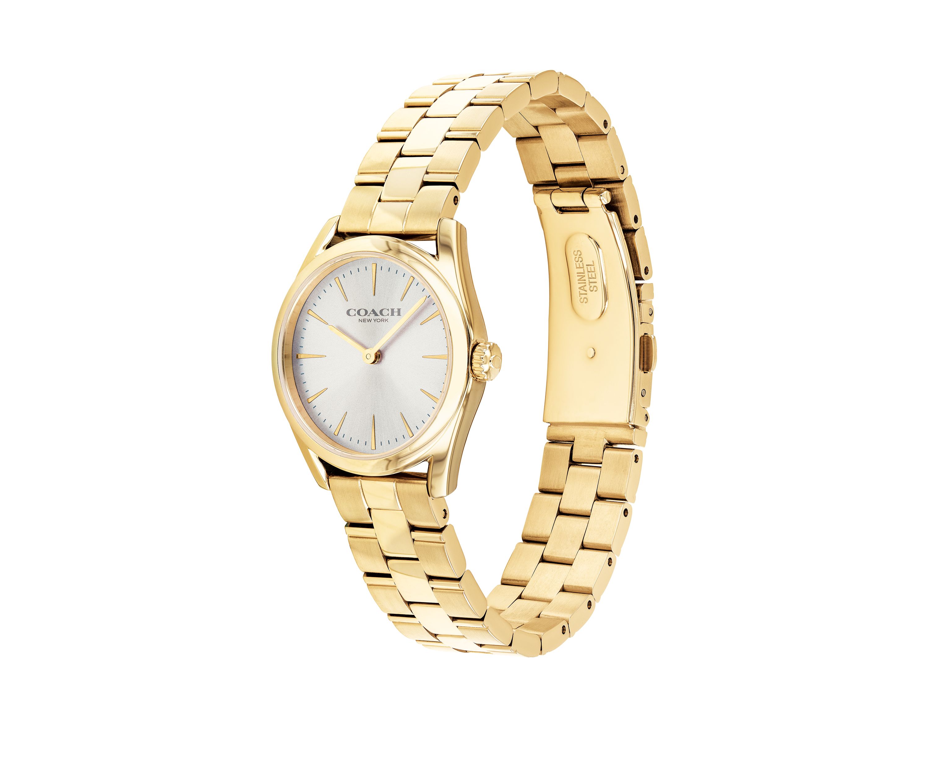 Gold-Tone Stainless Steel Modern Luxury Bracelet Watch