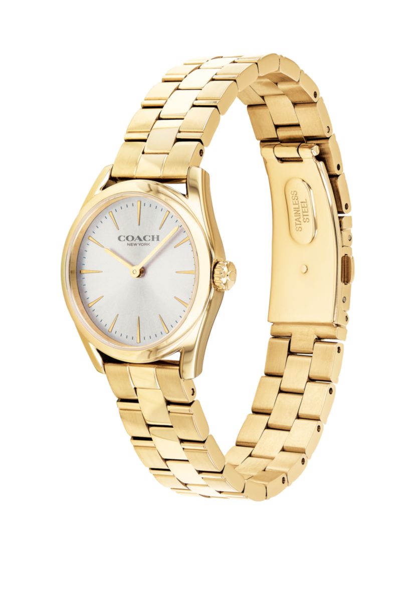 Gold-Tone Stainless Steel Modern Luxury Bracelet Watch