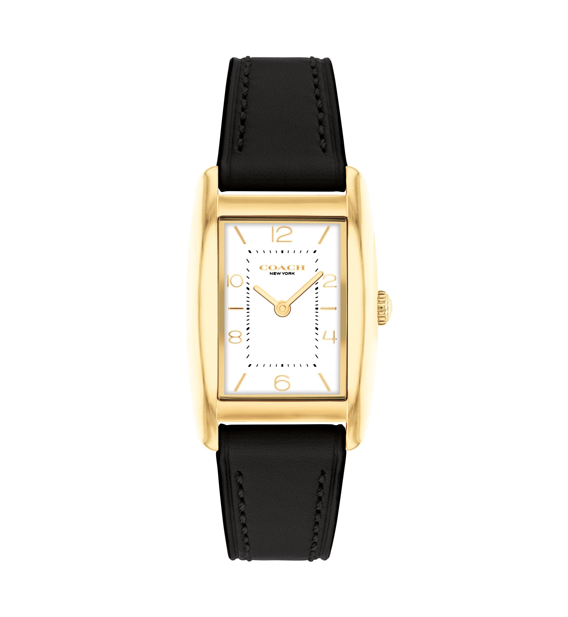 Reese Black Leather Strap Watch