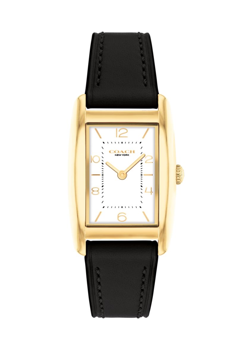 Reese Black Leather Strap Watch