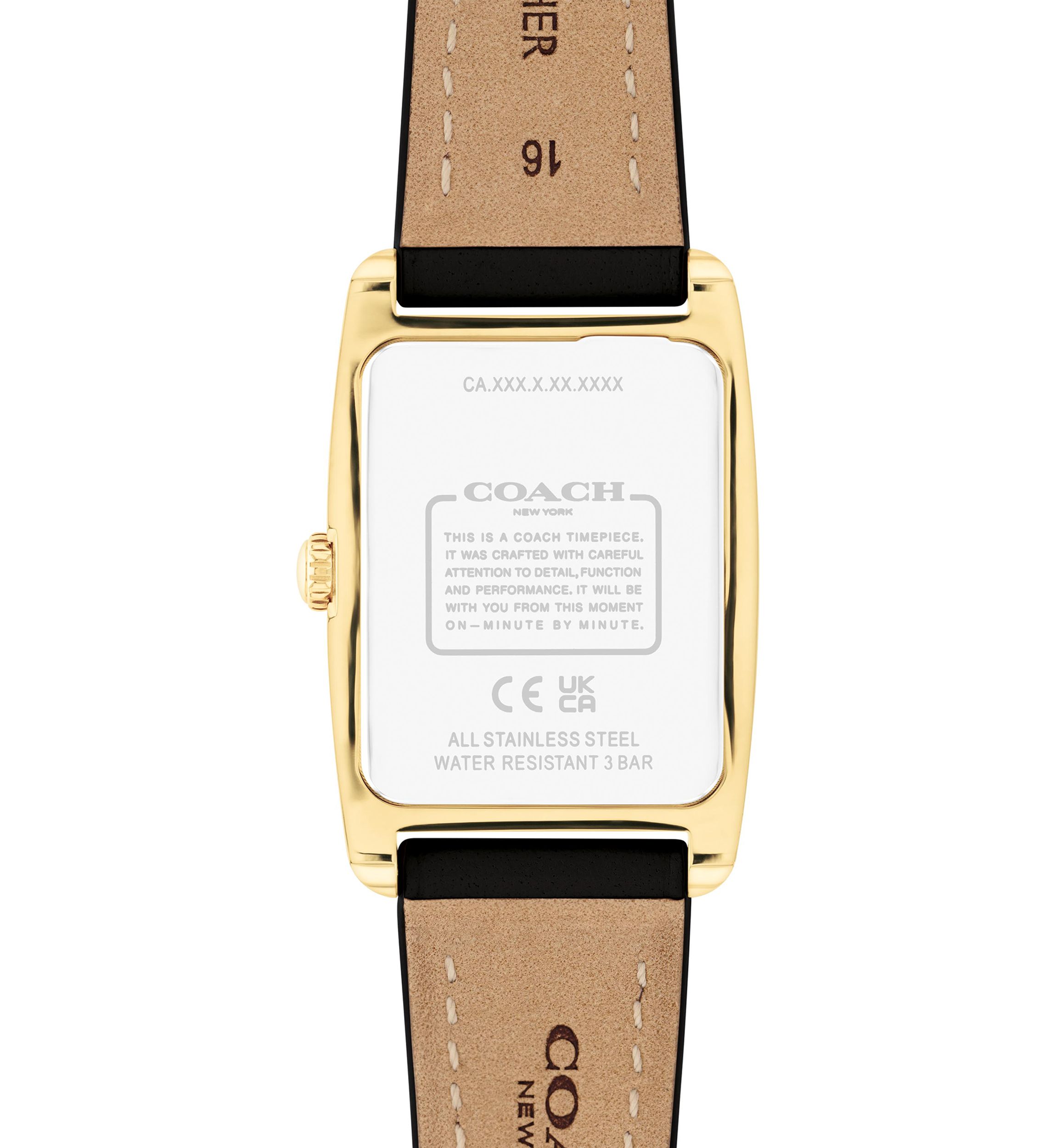 Reese Black Leather Strap Watch