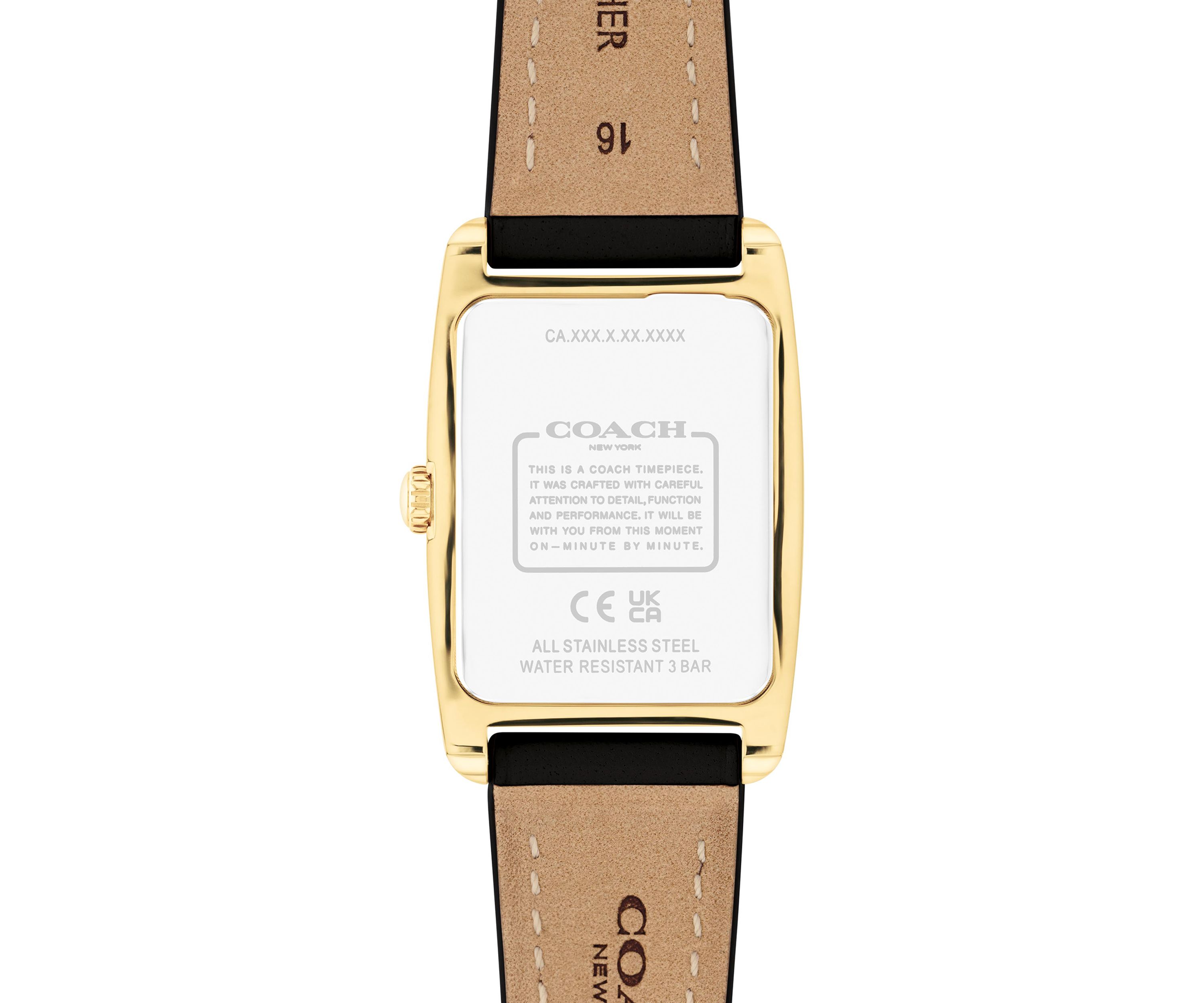 Reese Black Leather Strap Watch