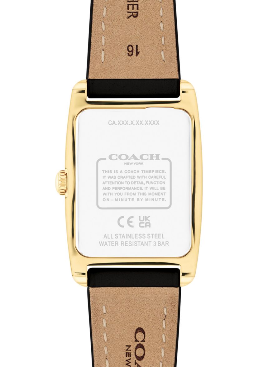 Reese Black Leather Strap Watch