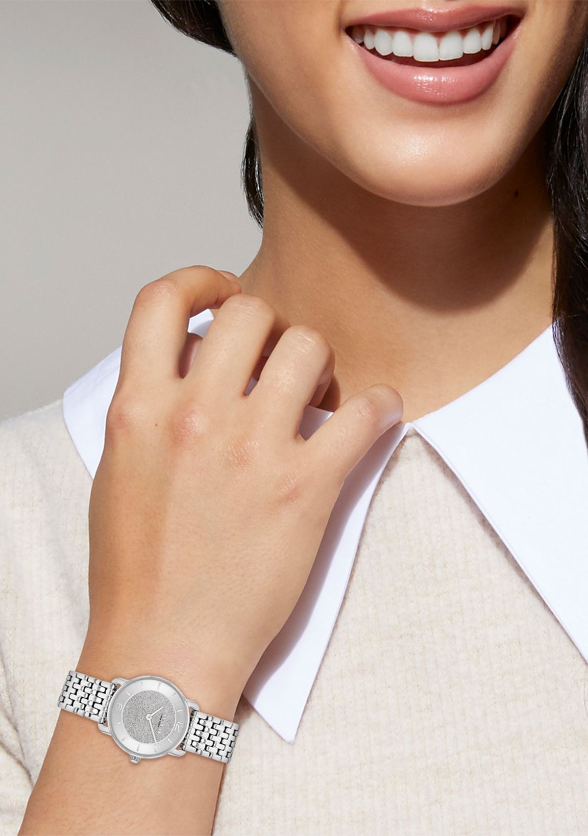 Elliot Stainless Steel Glitter Dial Bracelet Watch