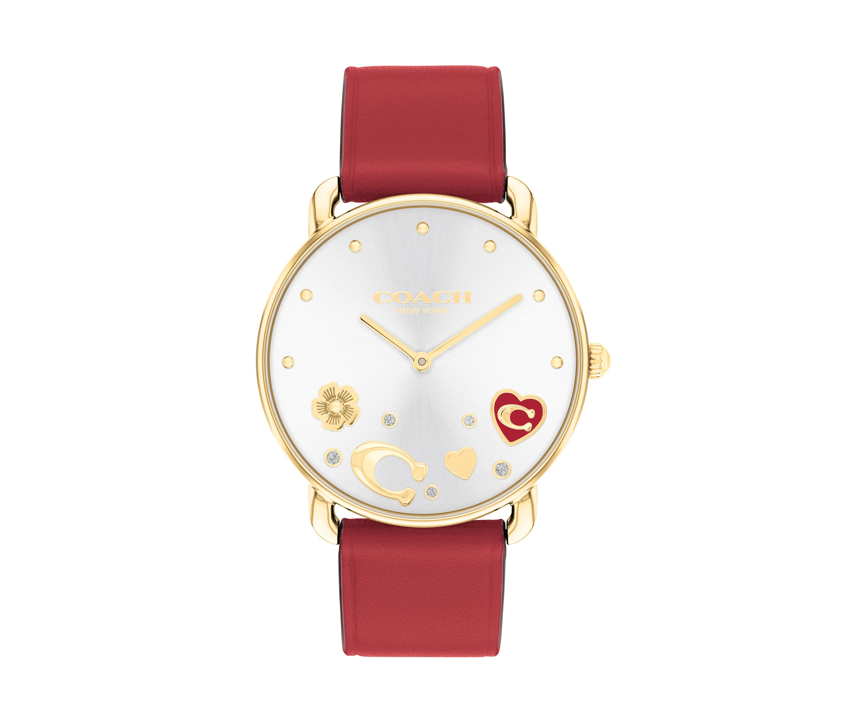 Elliot Red Leather Strap Watch