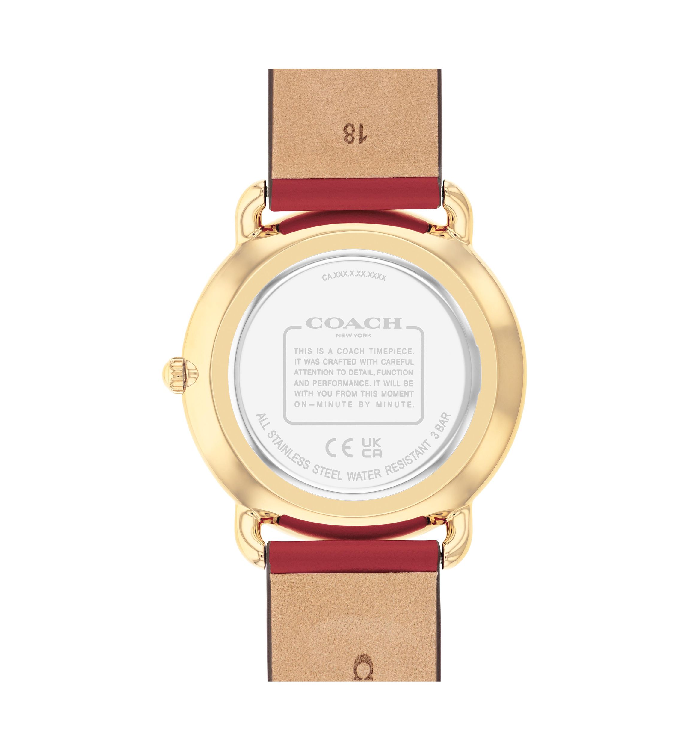 Elliot Red Leather Strap Watch